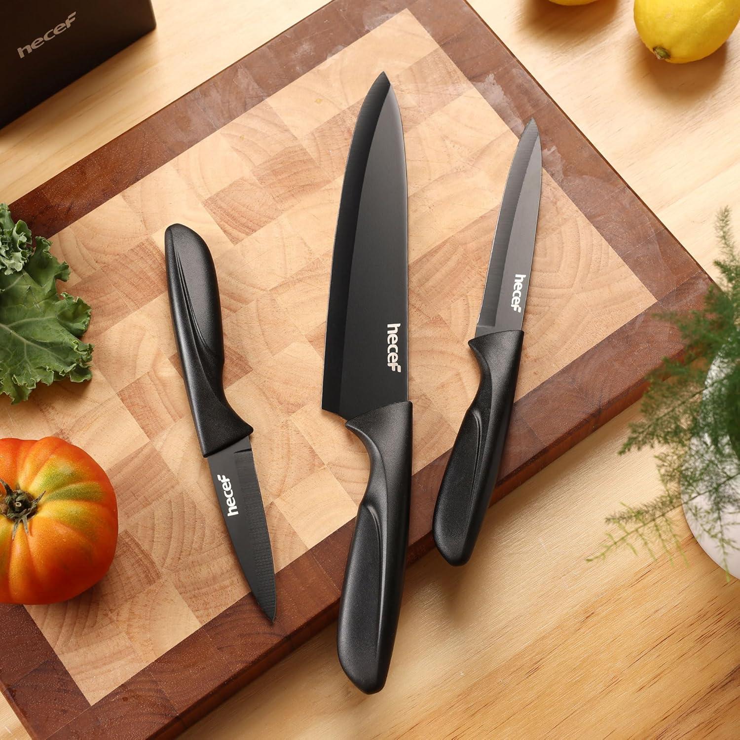 Juego de Cuchillos de Cocina hecef 15 Piezas con Afilador