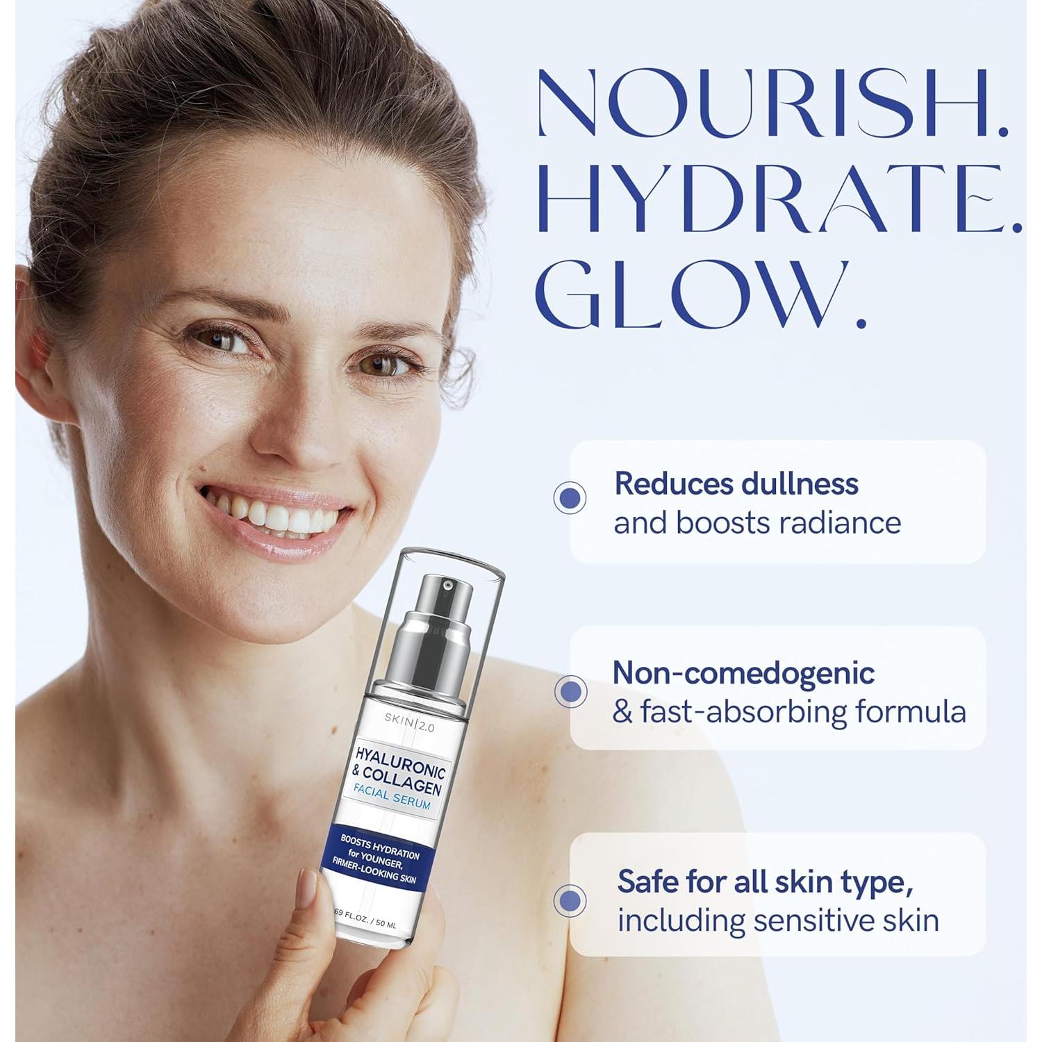 Suero Facial Skin 2.0 Ácido Hialurónico y Colágeno 100g