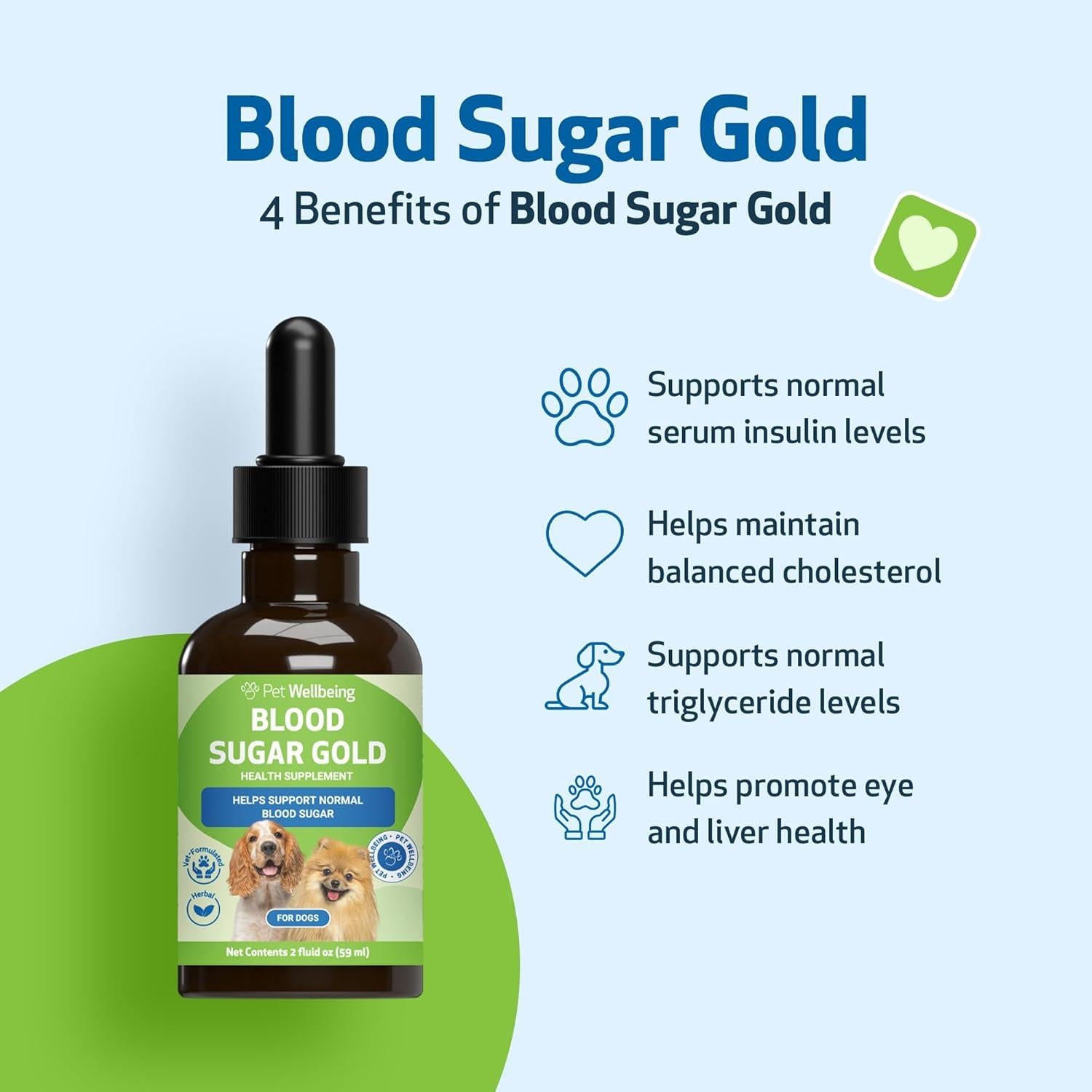 Suplemento Líquido Pet Wellbeing Blood Sugar Gold 59 ml