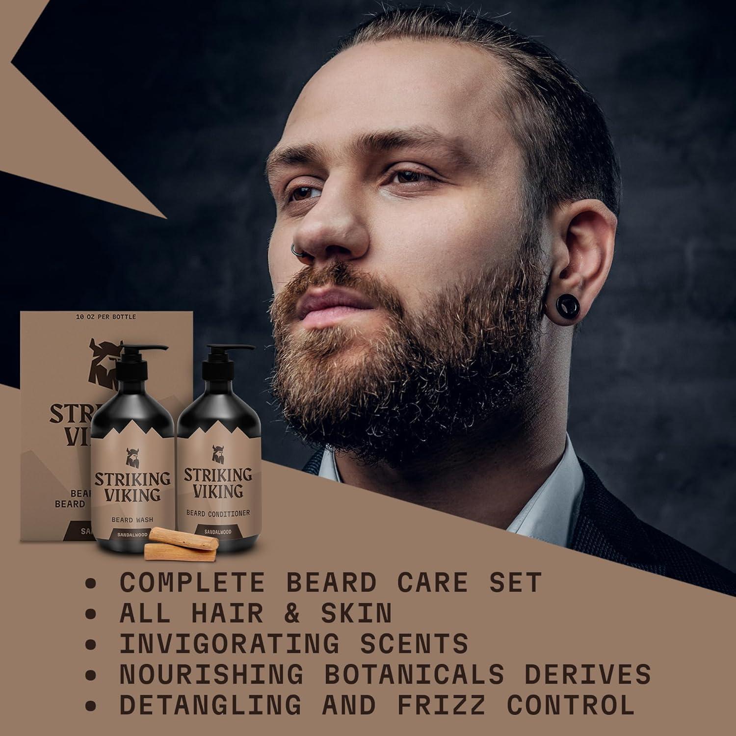 Juego de Cuidado de Barba Striking Viking - Sándalo 300 ml