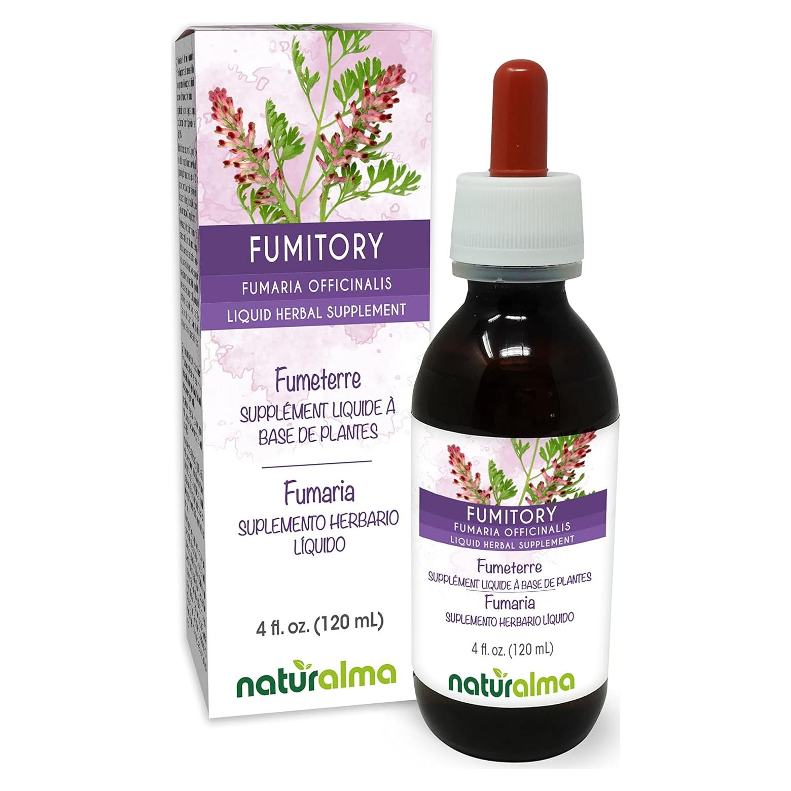 Tintura de Fumaria Naturalma 118.29 ml - Suplemento Herbal Vegano