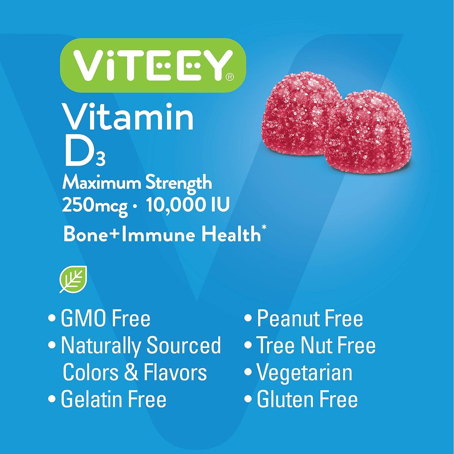 Gomitas de Vitamina D3 Viteey 250mcg - 60 Unidades Sabor Baya