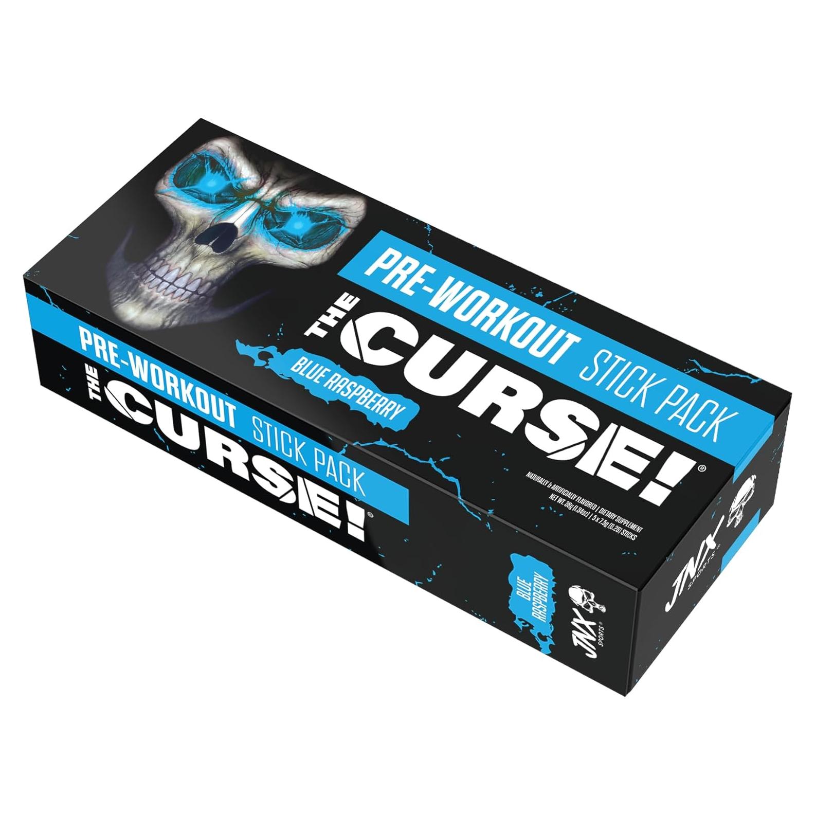 Polvo Pre Entrenamiento JNX Sports La Maldición 5 Porciones Frambuesa Azul