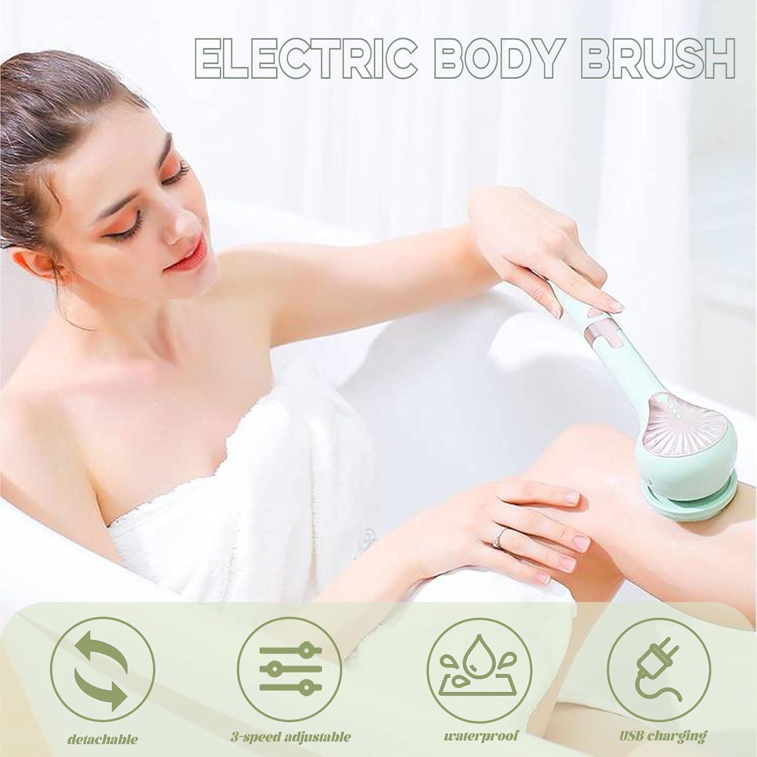 Cepillo Corporal Eléctrico Wrewing 6 en 1 Impermeable Verde