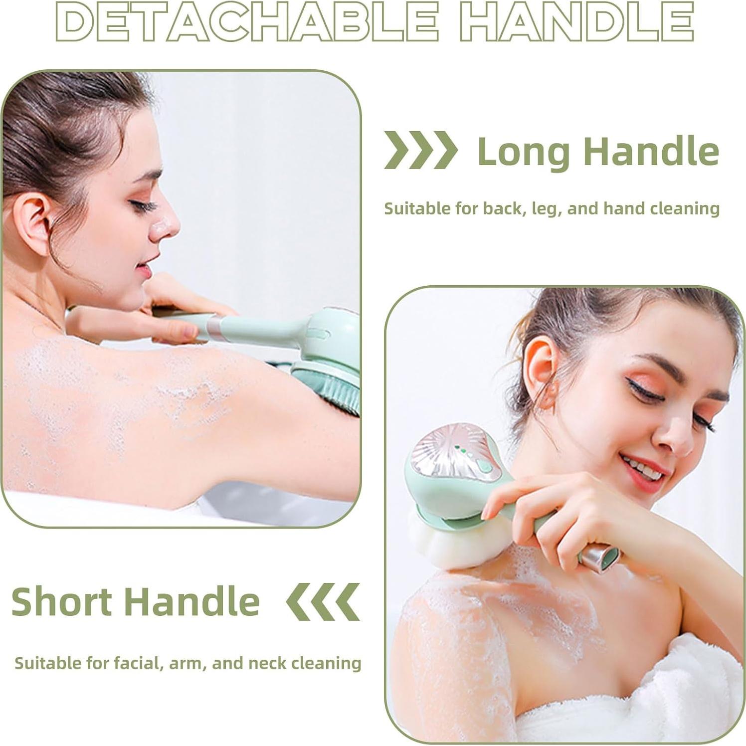 Cepillo Corporal Eléctrico Wrewing 6 en 1 Impermeable Verde