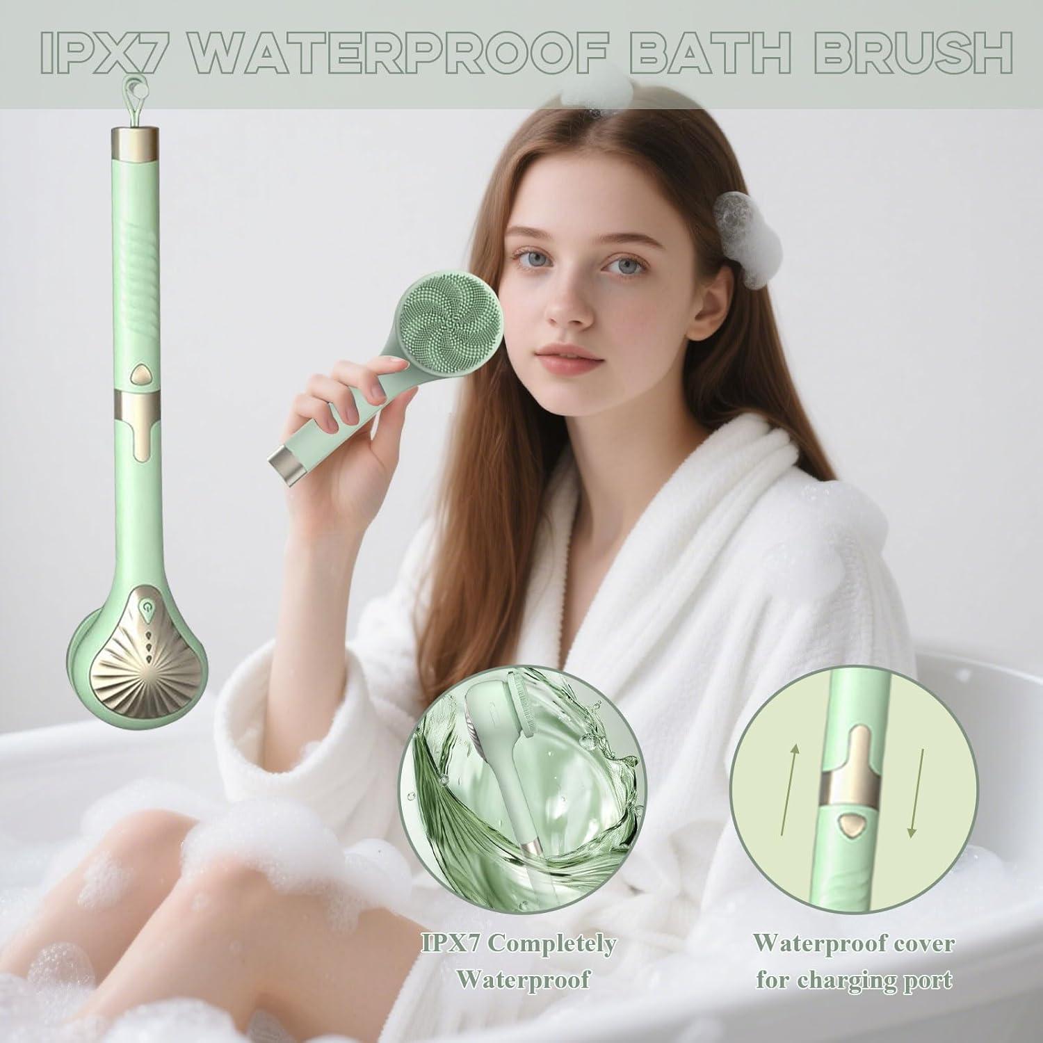 Cepillo Corporal Eléctrico Wrewing 6 en 1 Impermeable Verde