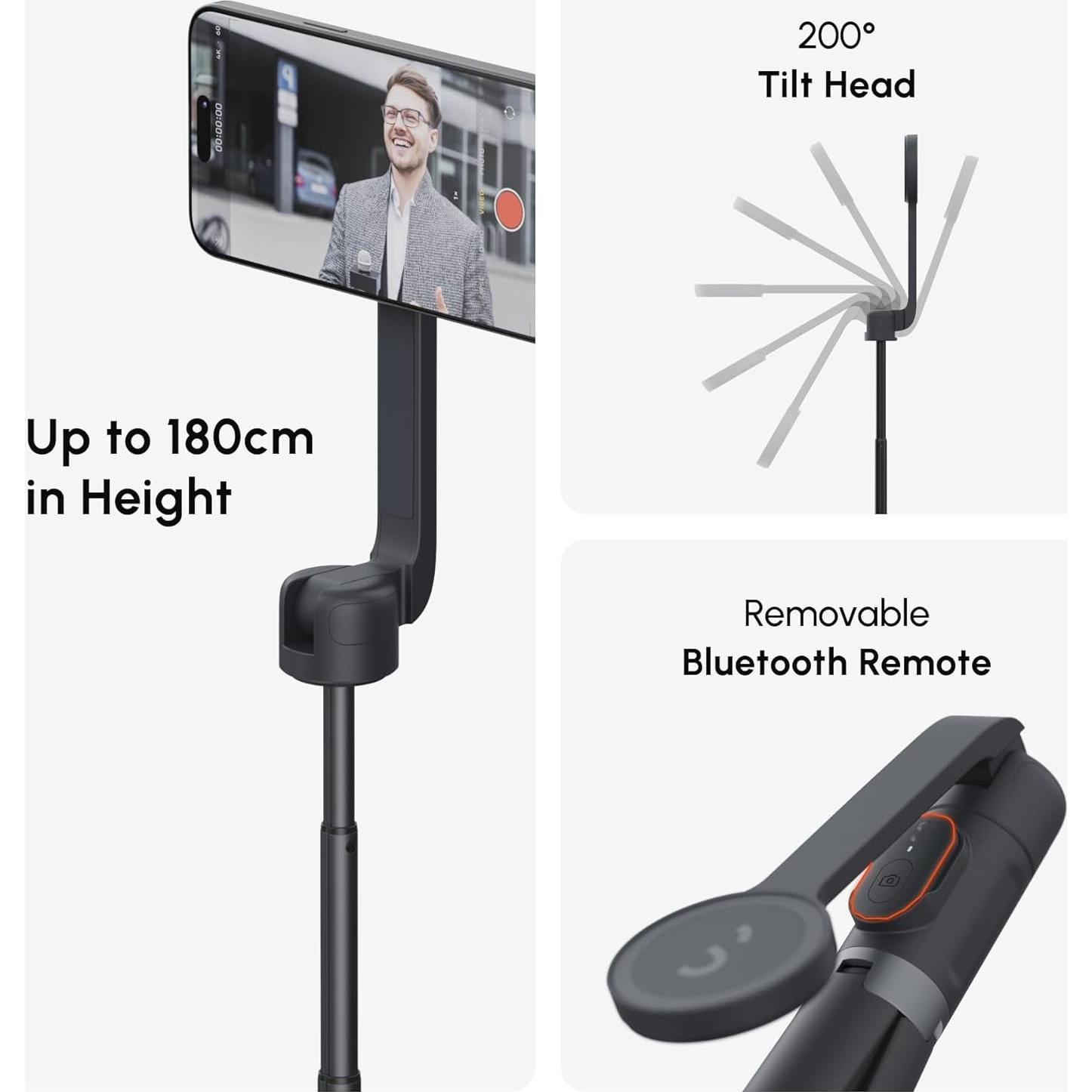Bastón de Selfie Magnético ShiftCam SnapStand Max 28-178 cm
