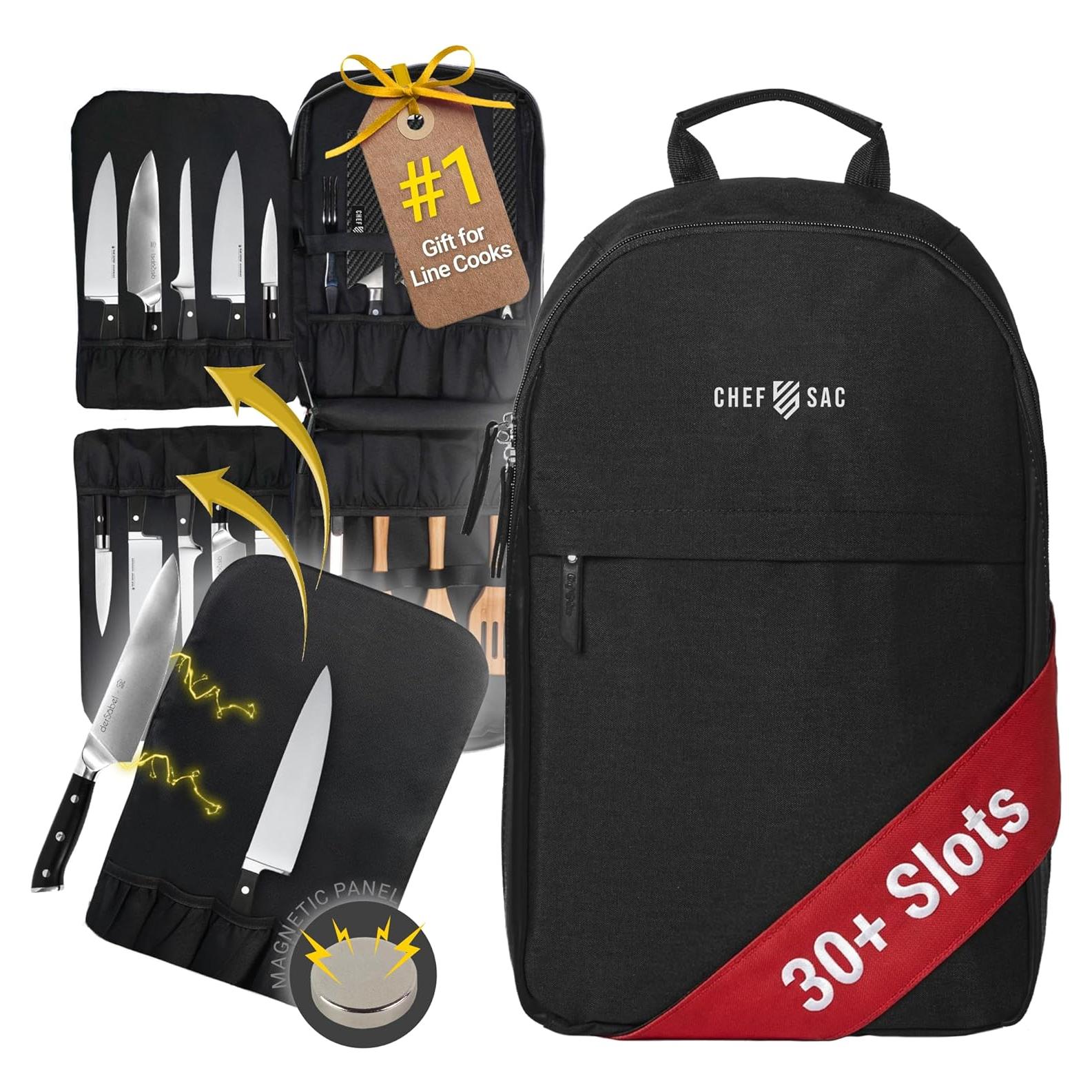 Mochila para Cuchillos Chef Sac | 20+ Bolsillos | Negro