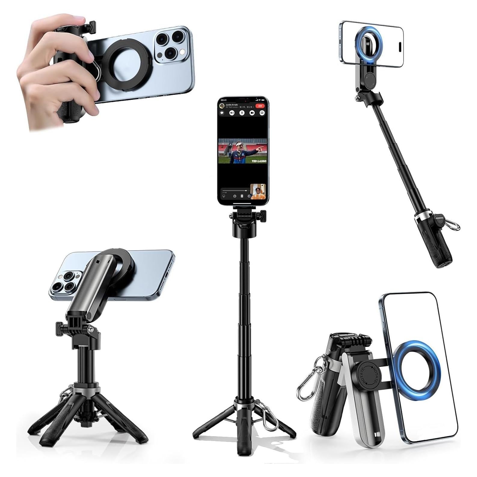 Trípode Multifuncional CloudValley 4-en-1 Negro para Selfies