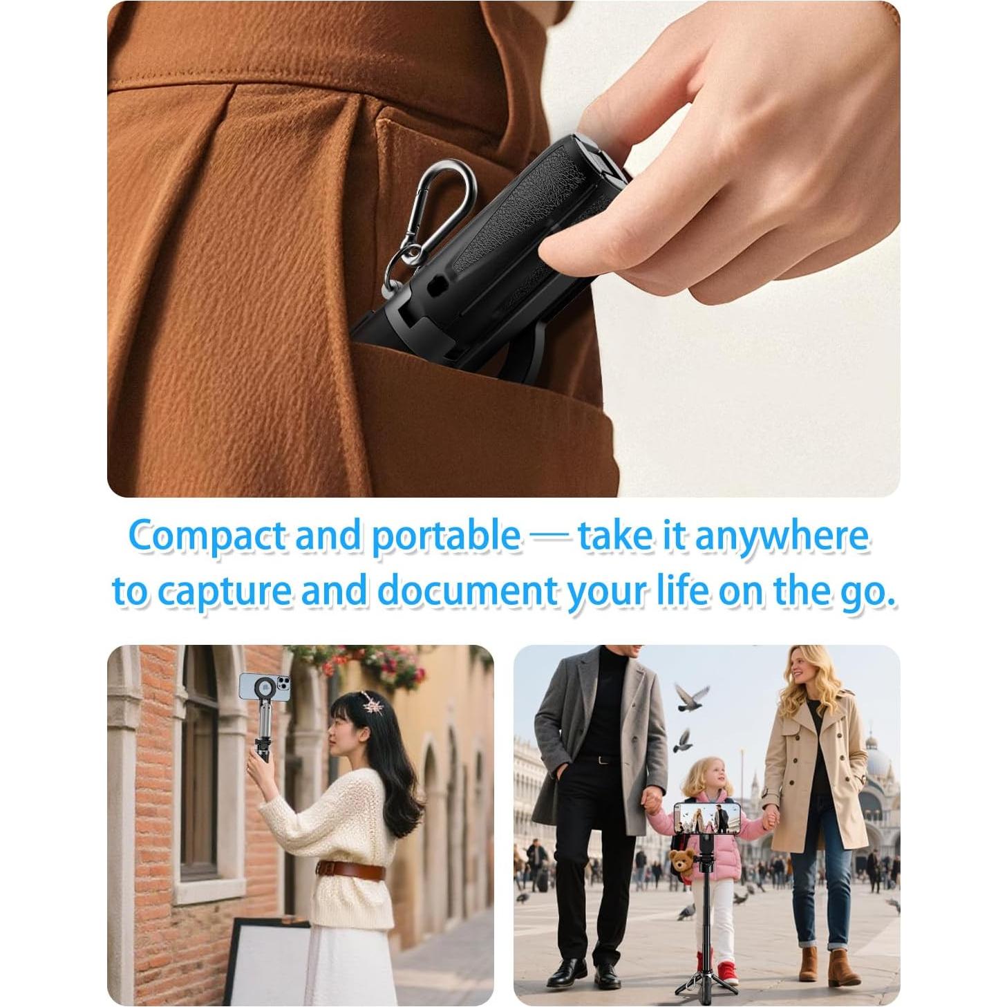 Trípode Multifuncional CloudValley 4-en-1 Negro para Selfies