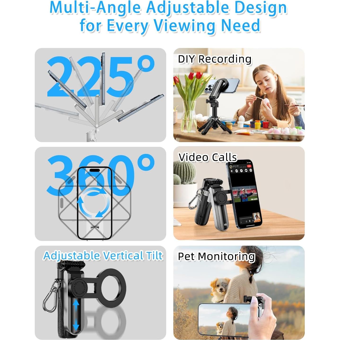 Trípode Multifuncional CloudValley 4-en-1 Negro para Selfies