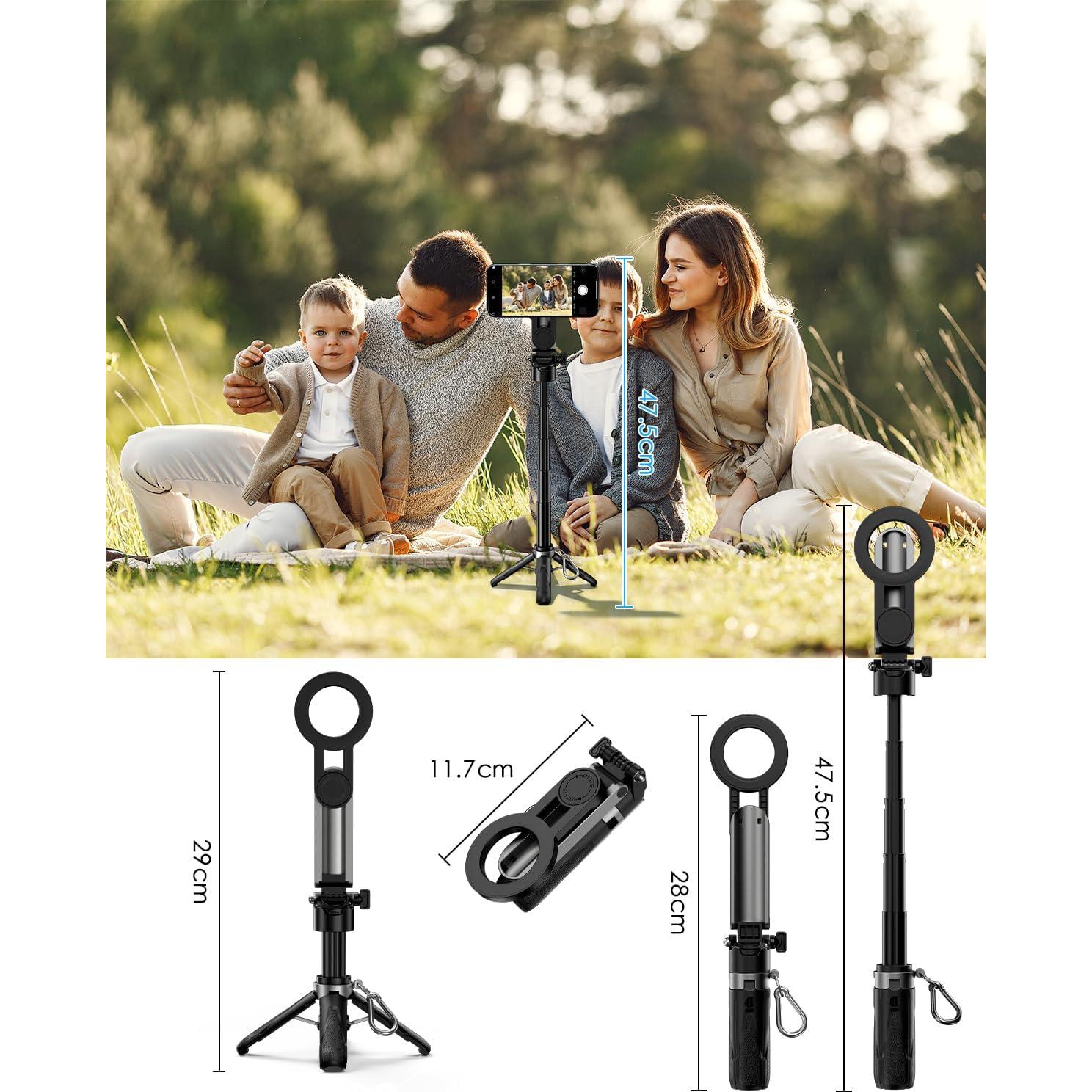 Trípode Multifuncional CloudValley 4-en-1 Negro para Selfies