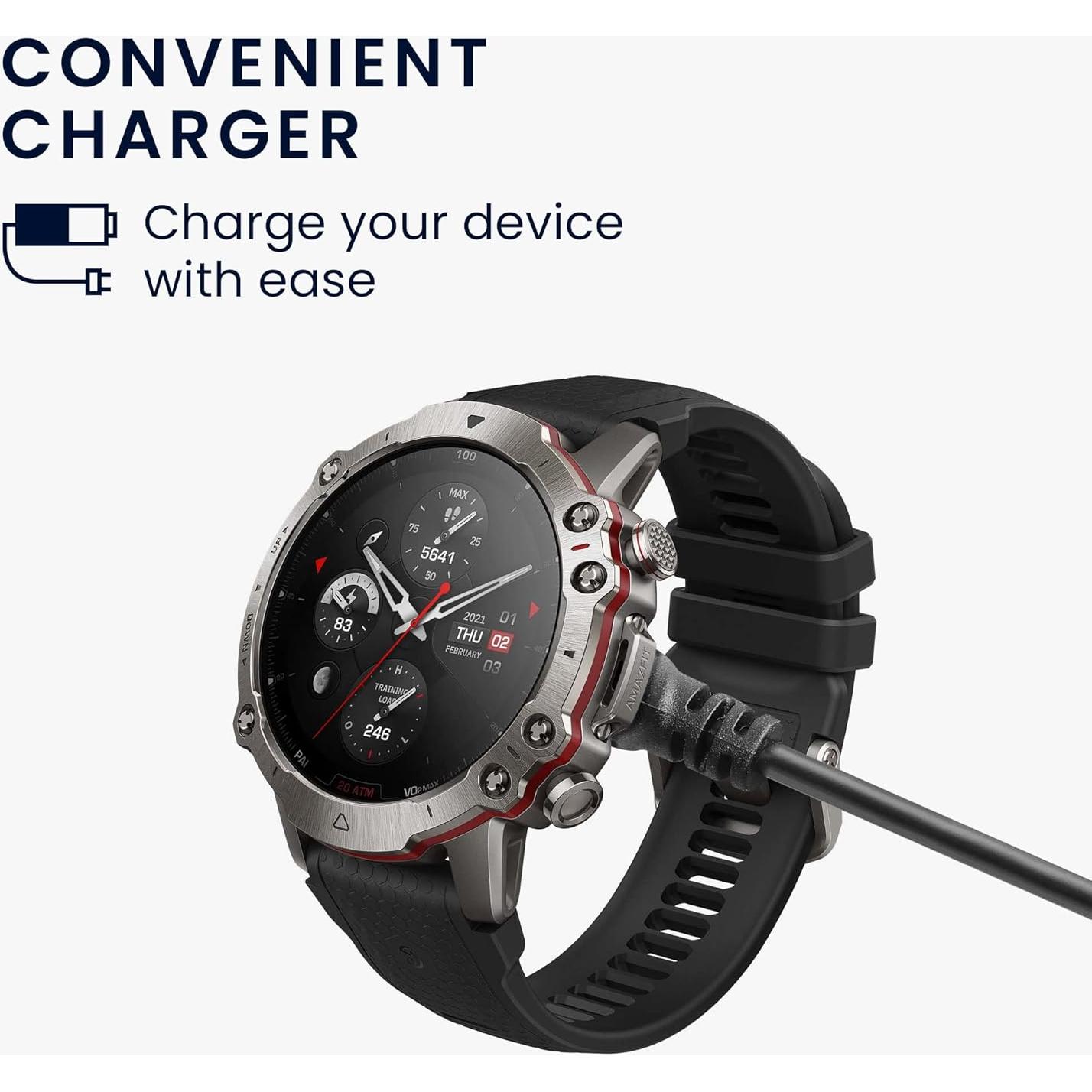 Cargador USB-C kwmobile para Huami Amazfit Falcon - 1m Negro