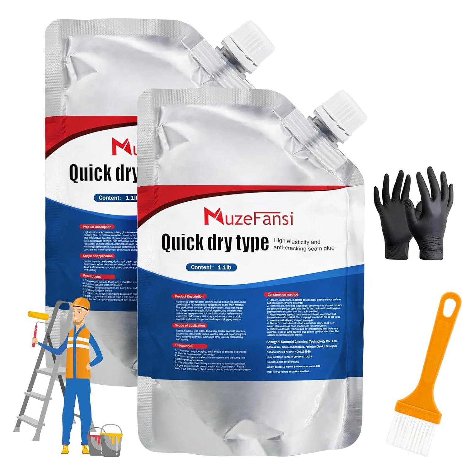 Sellador de Grietas de Concreto MuzeFansi - 2 Piezas, Impermeable