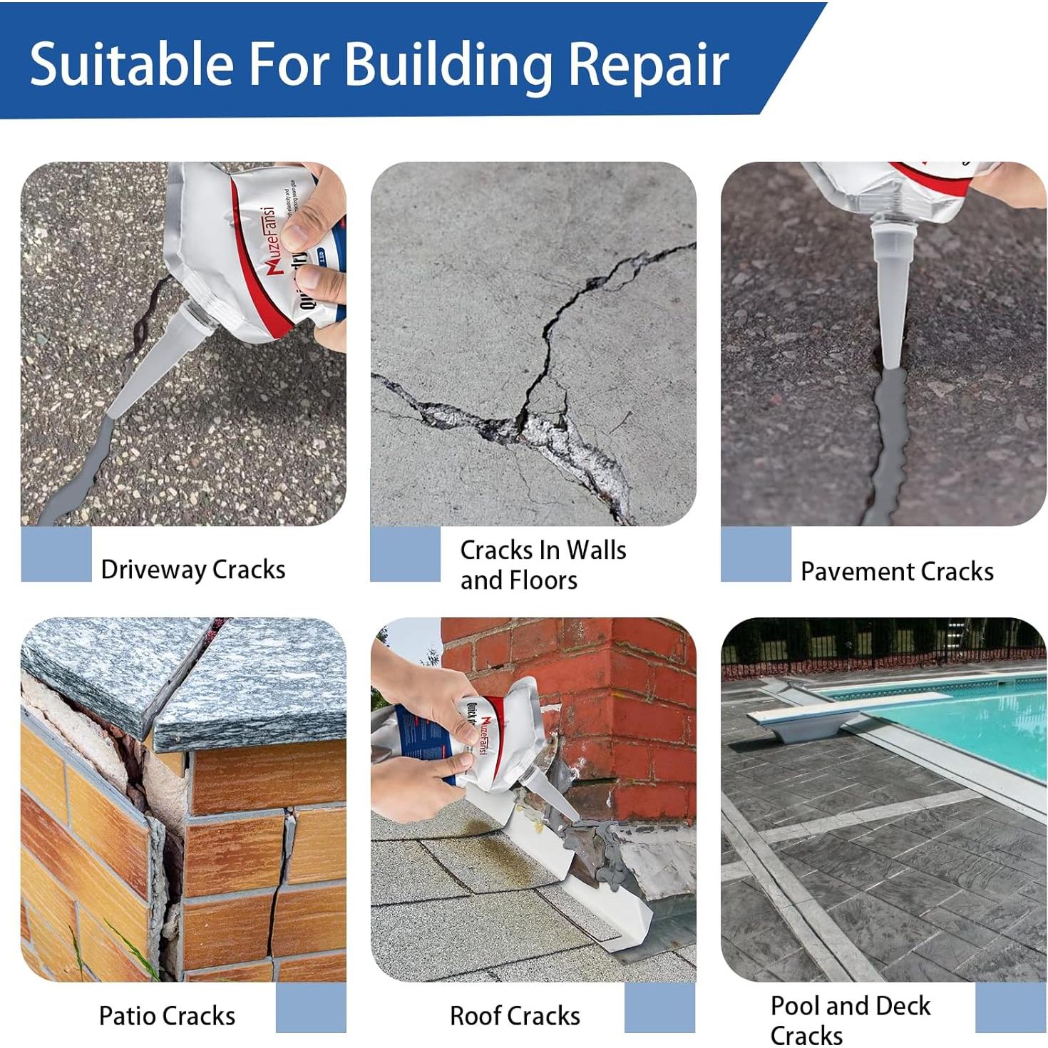 Sellador de Grietas de Concreto MuzeFansi - 2 Piezas, Impermeable