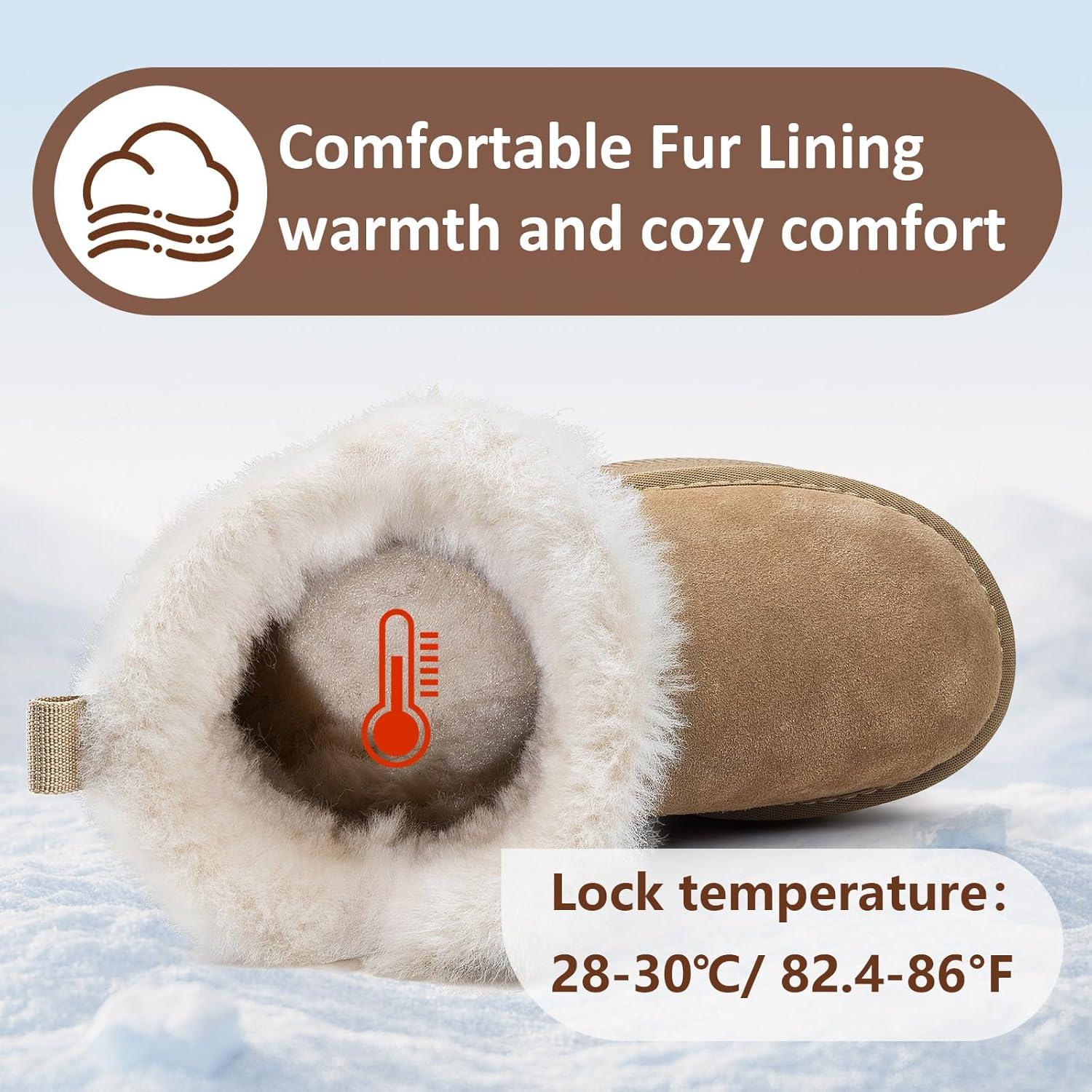 Botas de Nieve MISSMILLER para Mujeres Caqui 30.99x27.99cm