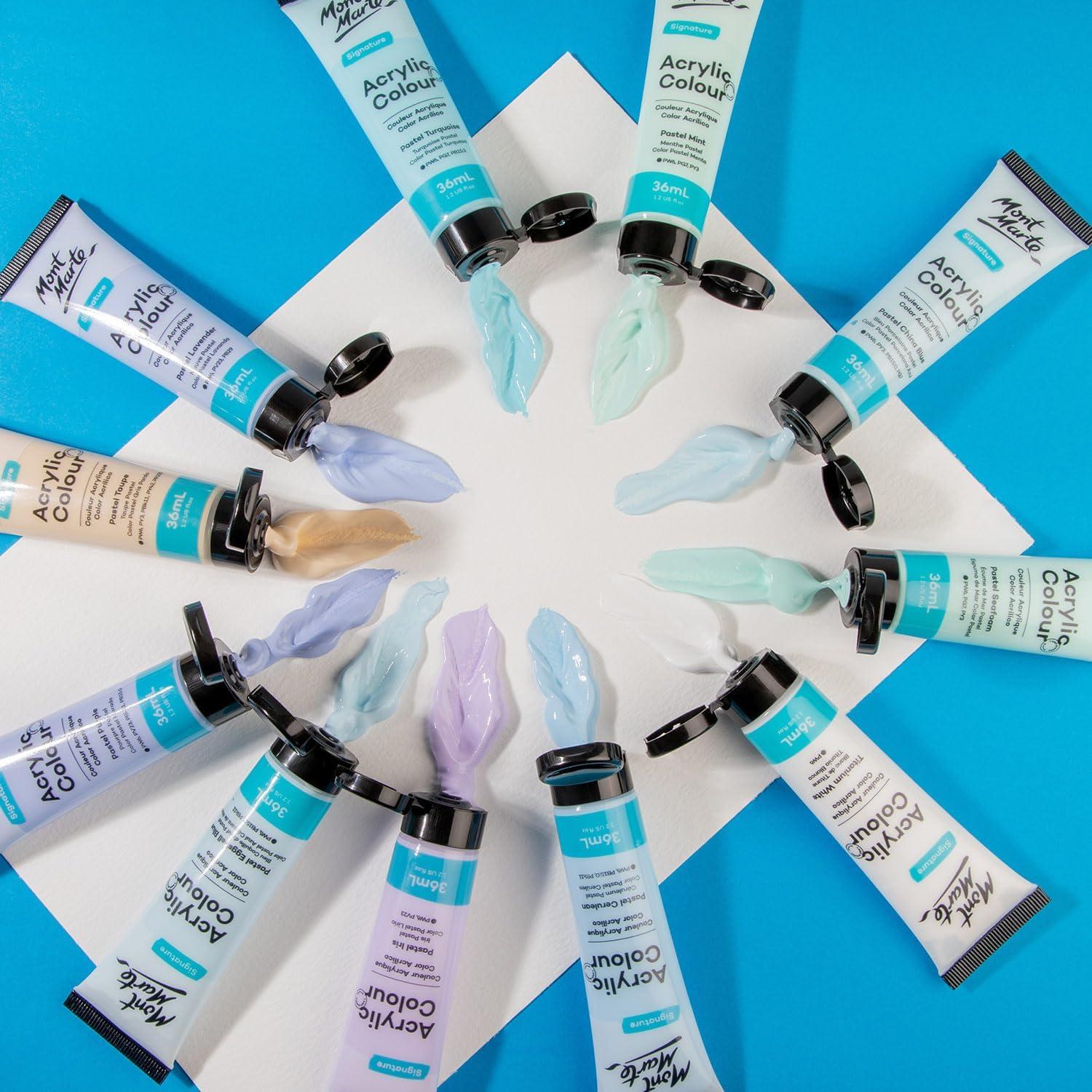 Juego de Pintura Acrílica Pastel Mont Marte 24 Colores 36ml