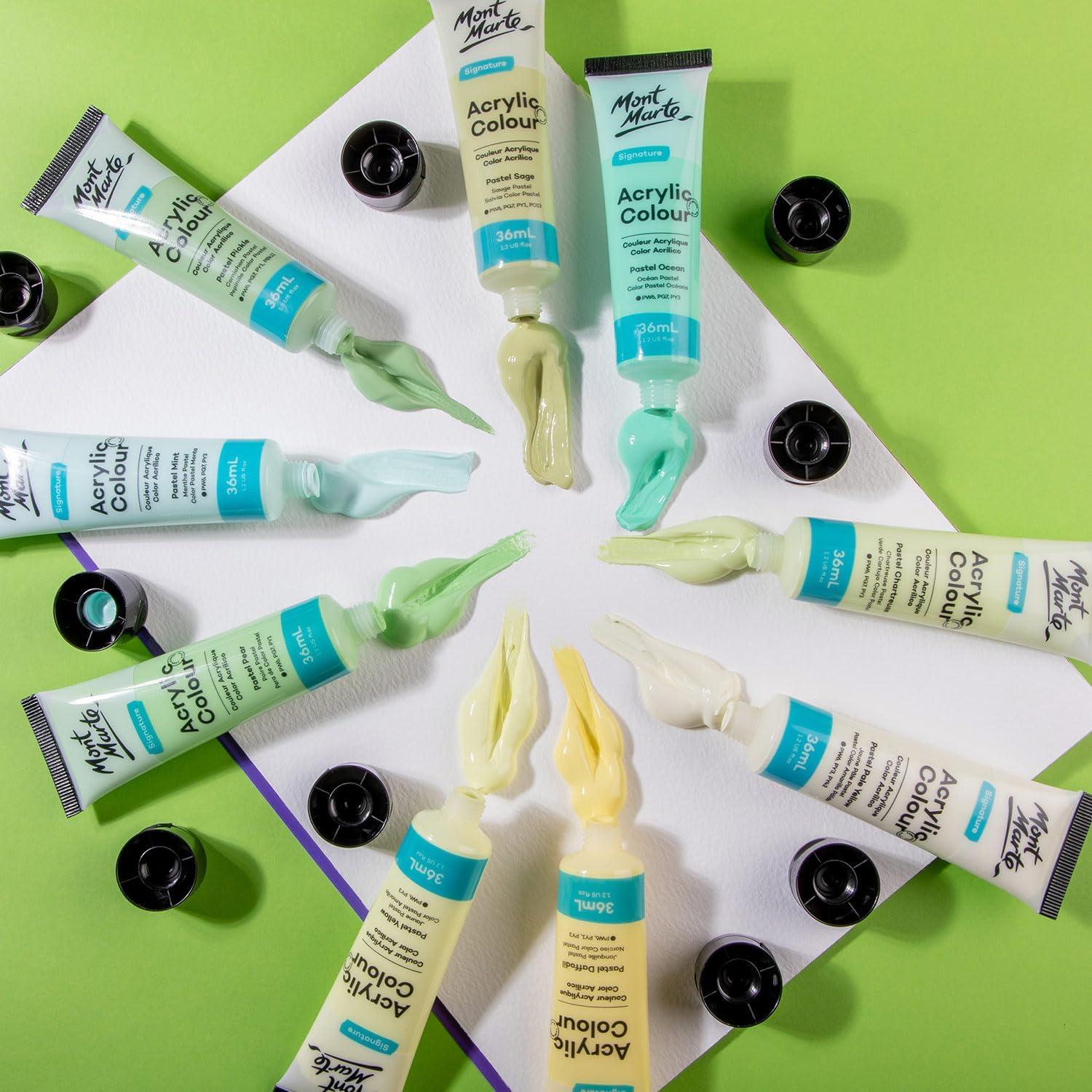 Juego de Pintura Acrílica Pastel Mont Marte 24 Colores 36ml