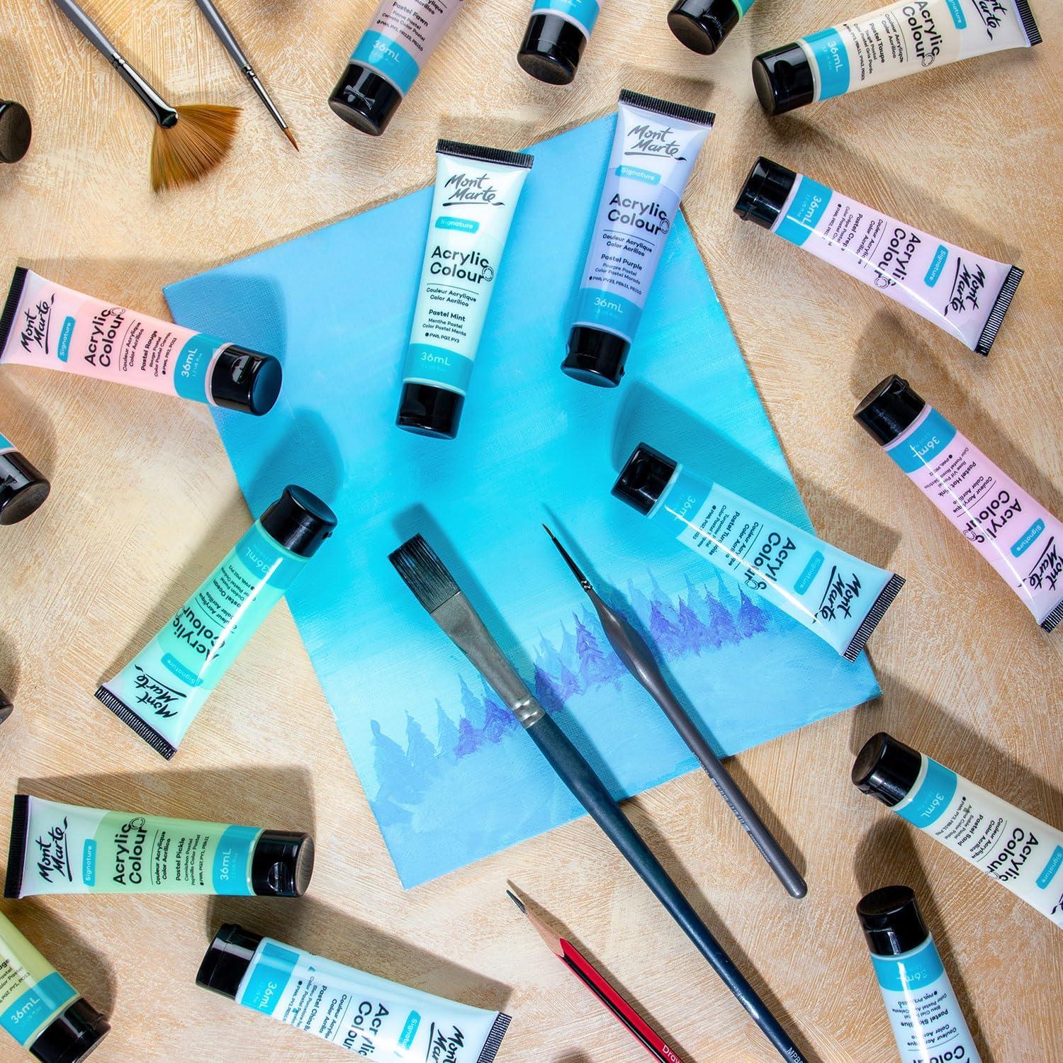 Juego de Pintura Acrílica Pastel Mont Marte 24 Colores 36ml