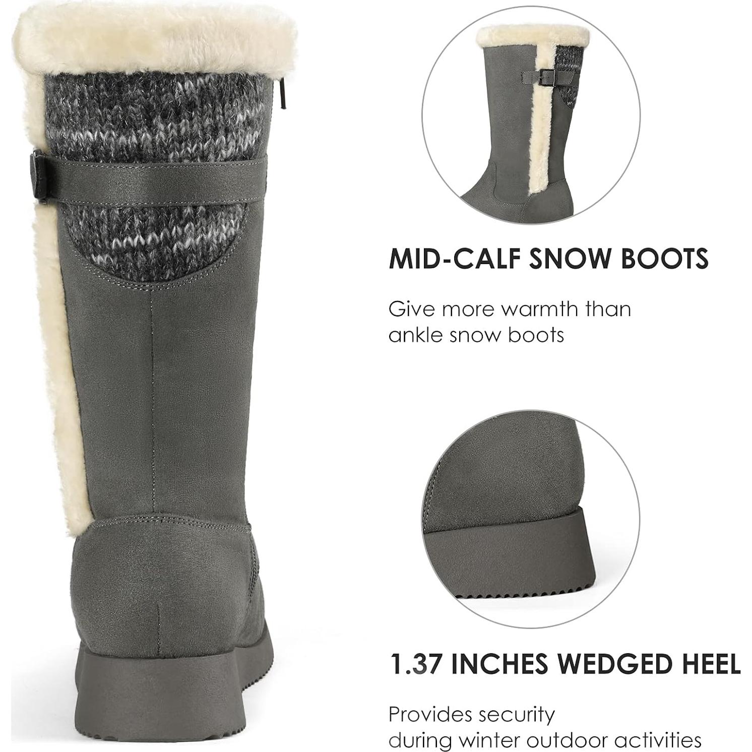 Botas de Nieve para Mujer DREAM PAIRS Altas Antideslizantes