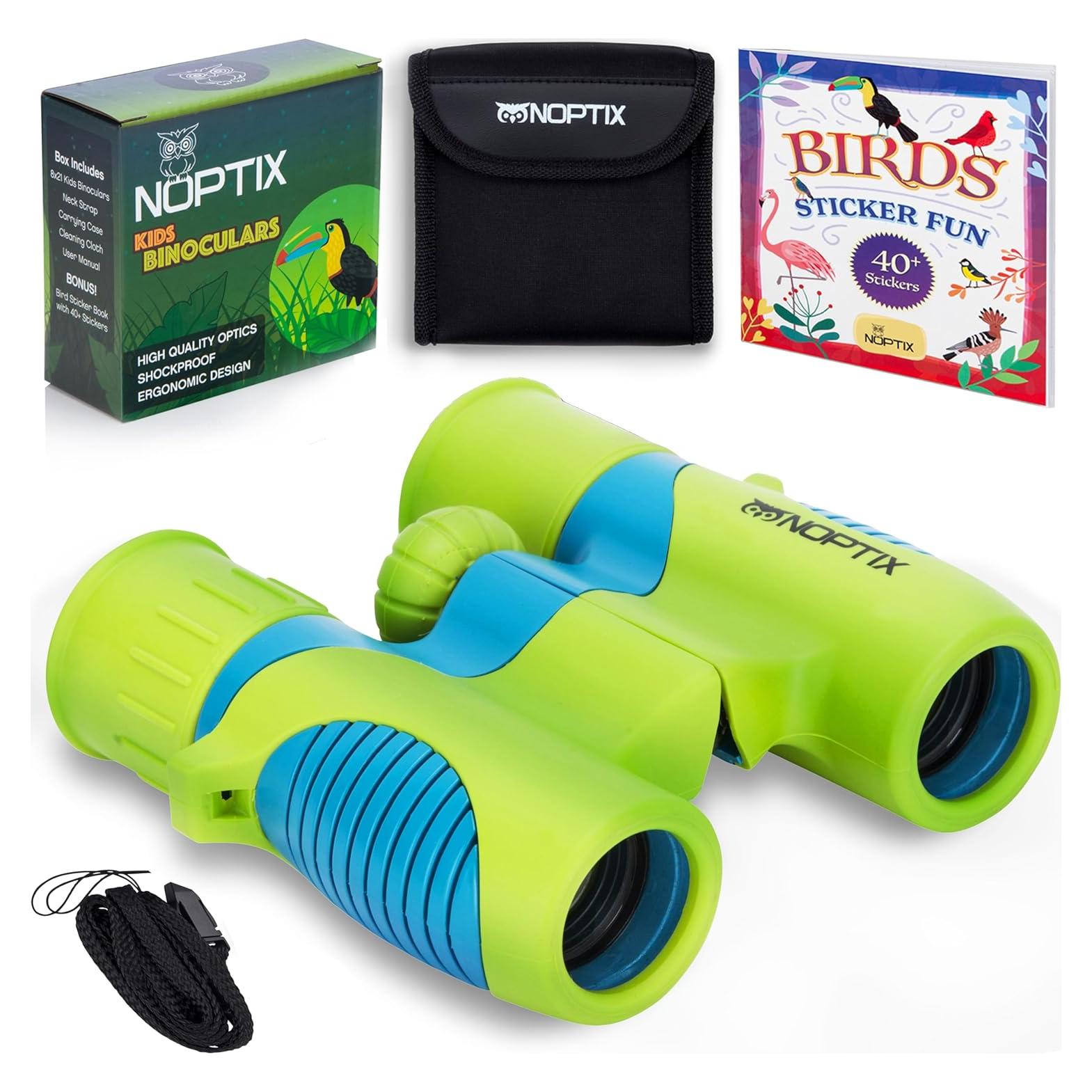 Binoculares Noptix 8x21 para Niños Verde y Azul con Libro