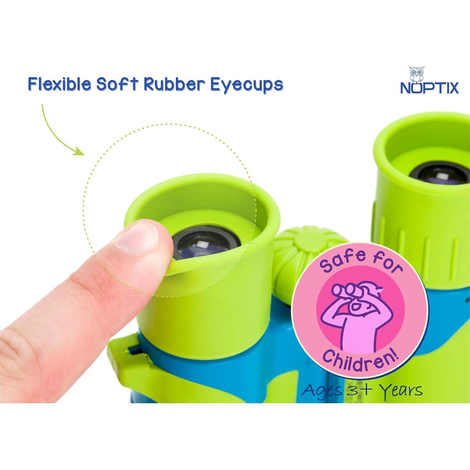 Binoculares Noptix 8x21 para Niños Verde y Azul con Libro
