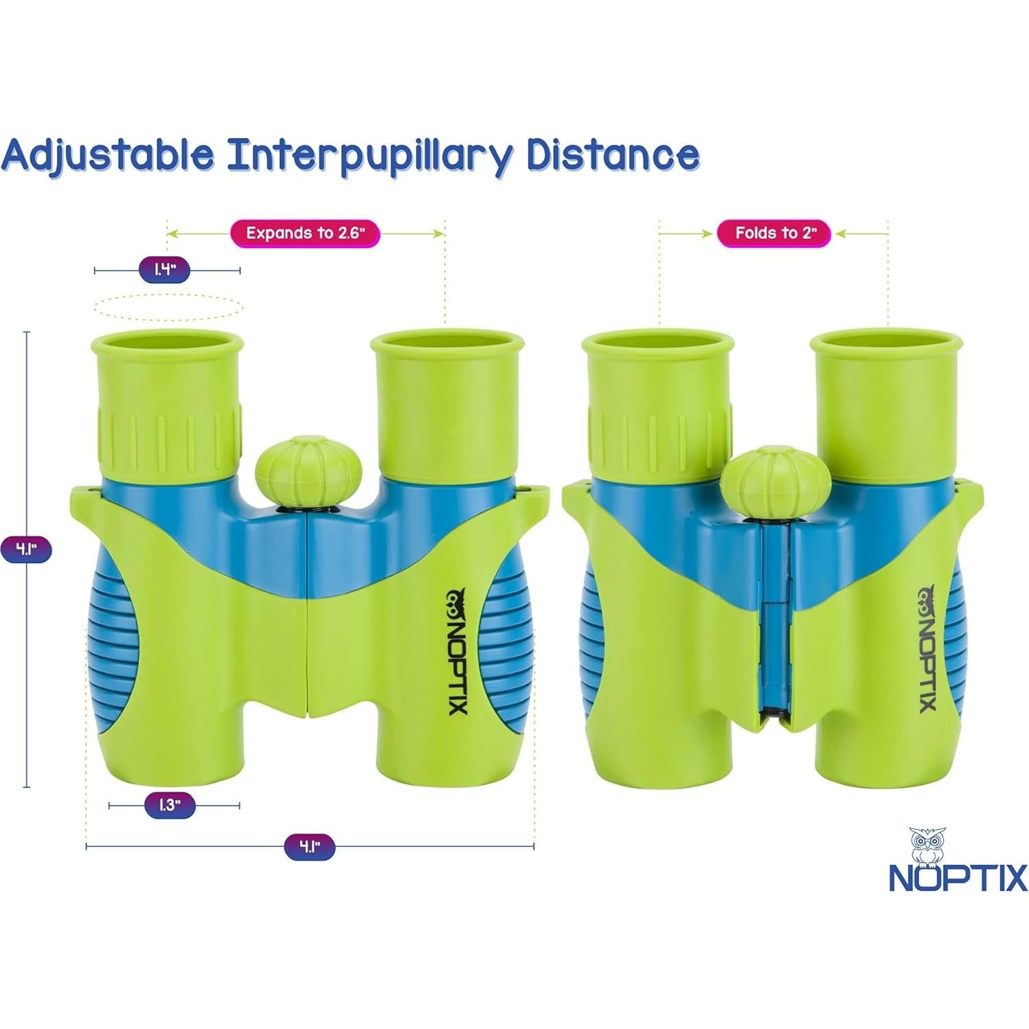 Binoculares Noptix 8x21 para Niños Verde y Azul con Libro