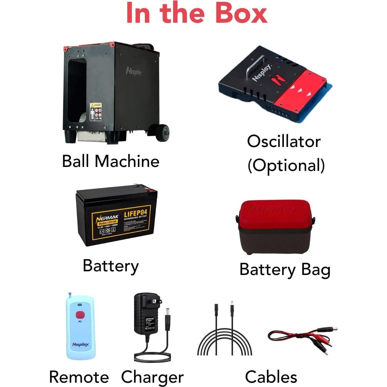 Máquina de Pelotas de Tenis Nisplay N1-C-O, Doble Motor, 11.79kg