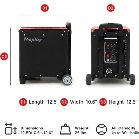 Máquina de Pelotas de Tenis Nisplay N1-C-O, Doble Motor, 11.79kg