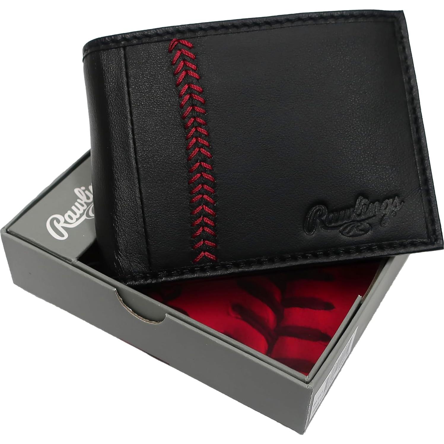 Cartera Bifold para Hombre Rawlings Cuero Genuino Negro