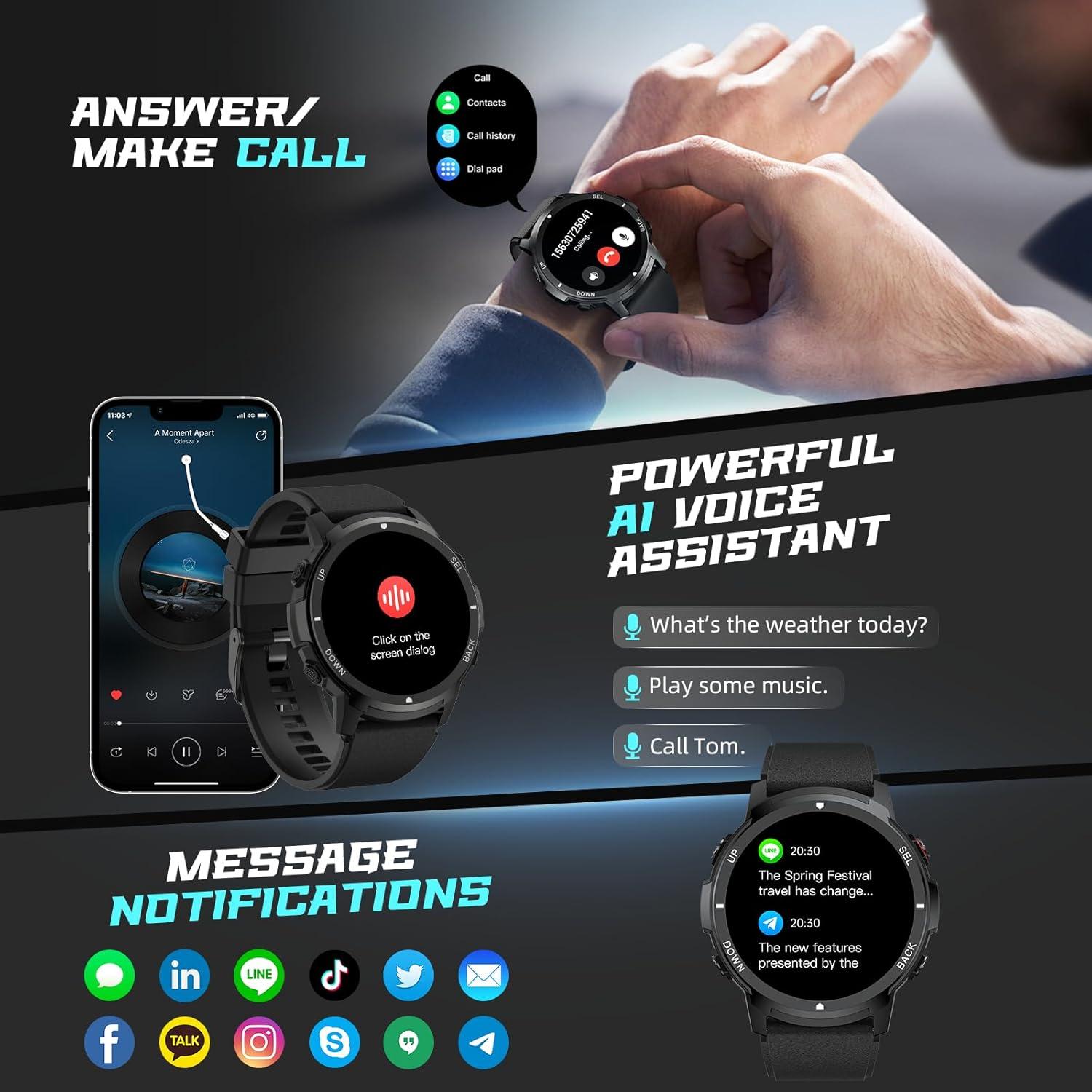 Reloj Inteligente Paybay S52V2 Negro 1.43" IP68 Bluetooth