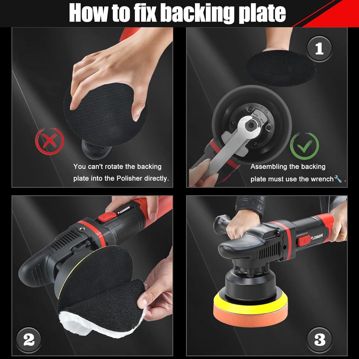 Pulidor de Coche AOBEN 6" 700W 6 Velocidades Multiusos