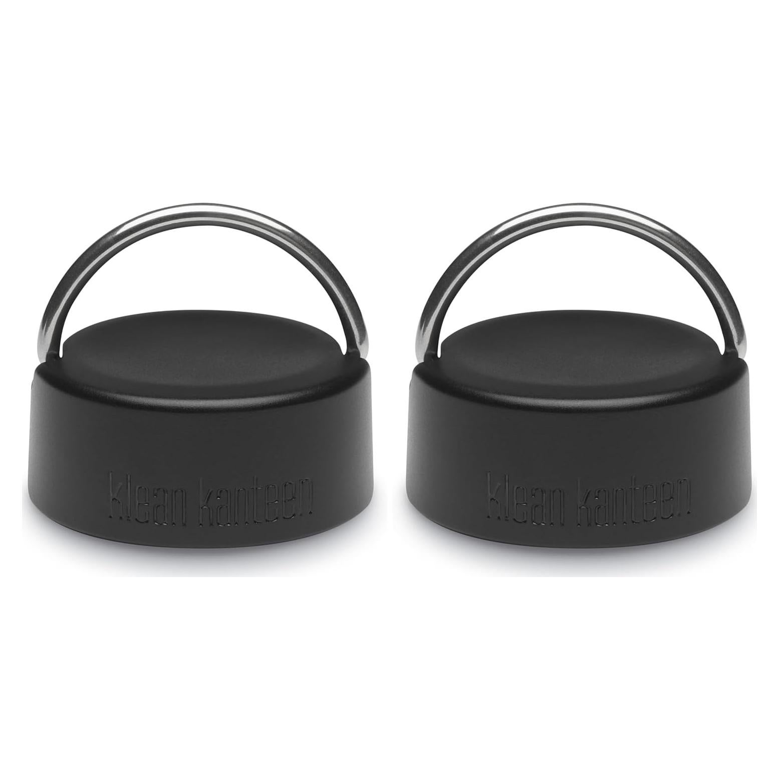 Tapa de Bucle Ancho Klean Kanteen - Acero Inoxidable - Negra (Paquete de 2)