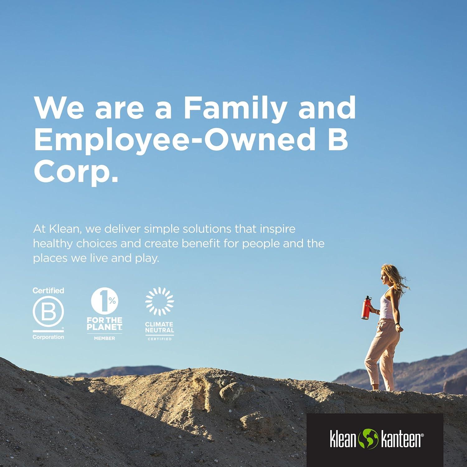 Tapa de Bucle Ancho Klean Kanteen - Acero Inoxidable - Negra (Paquete de 2)