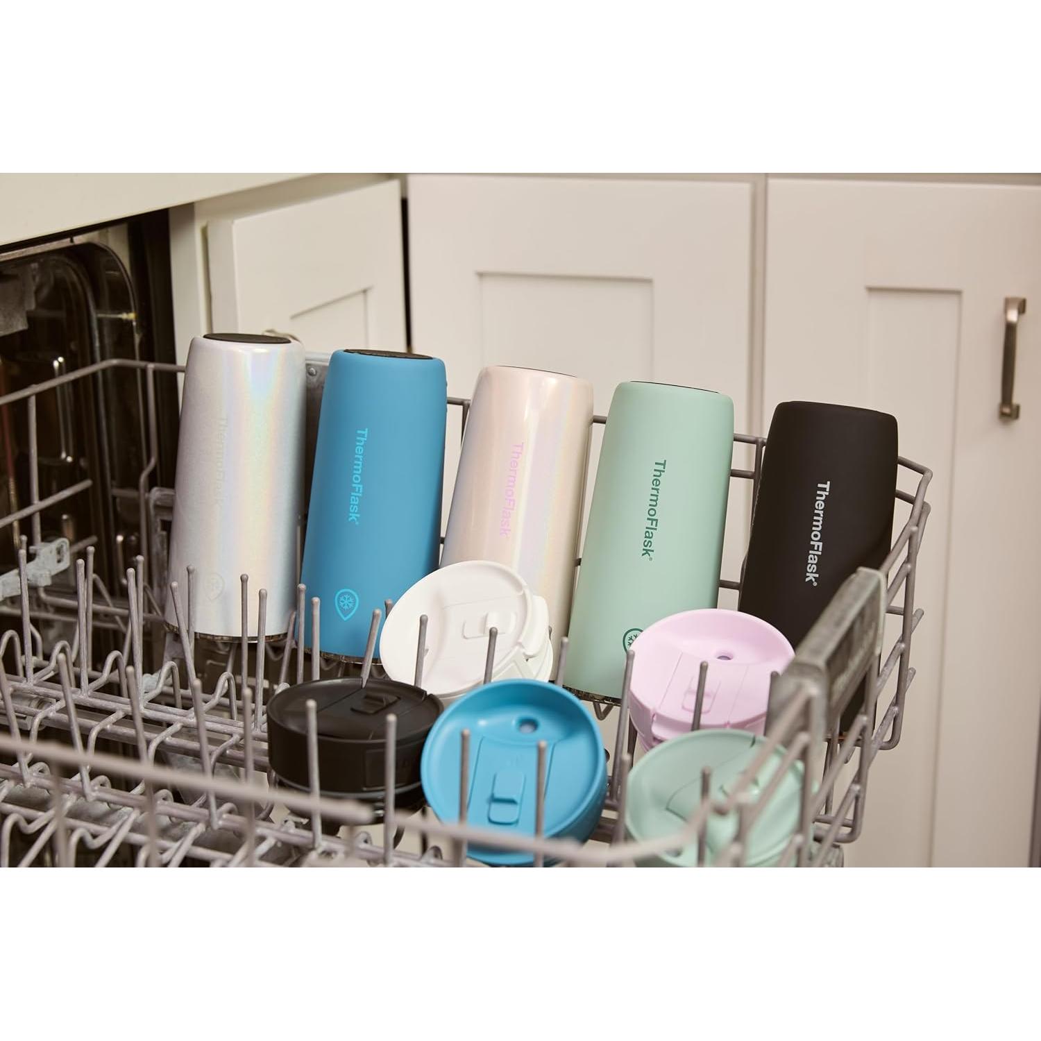 Taza de Viaje ThermoFlask 0.47L Acero Inoxidable Aislada Negra