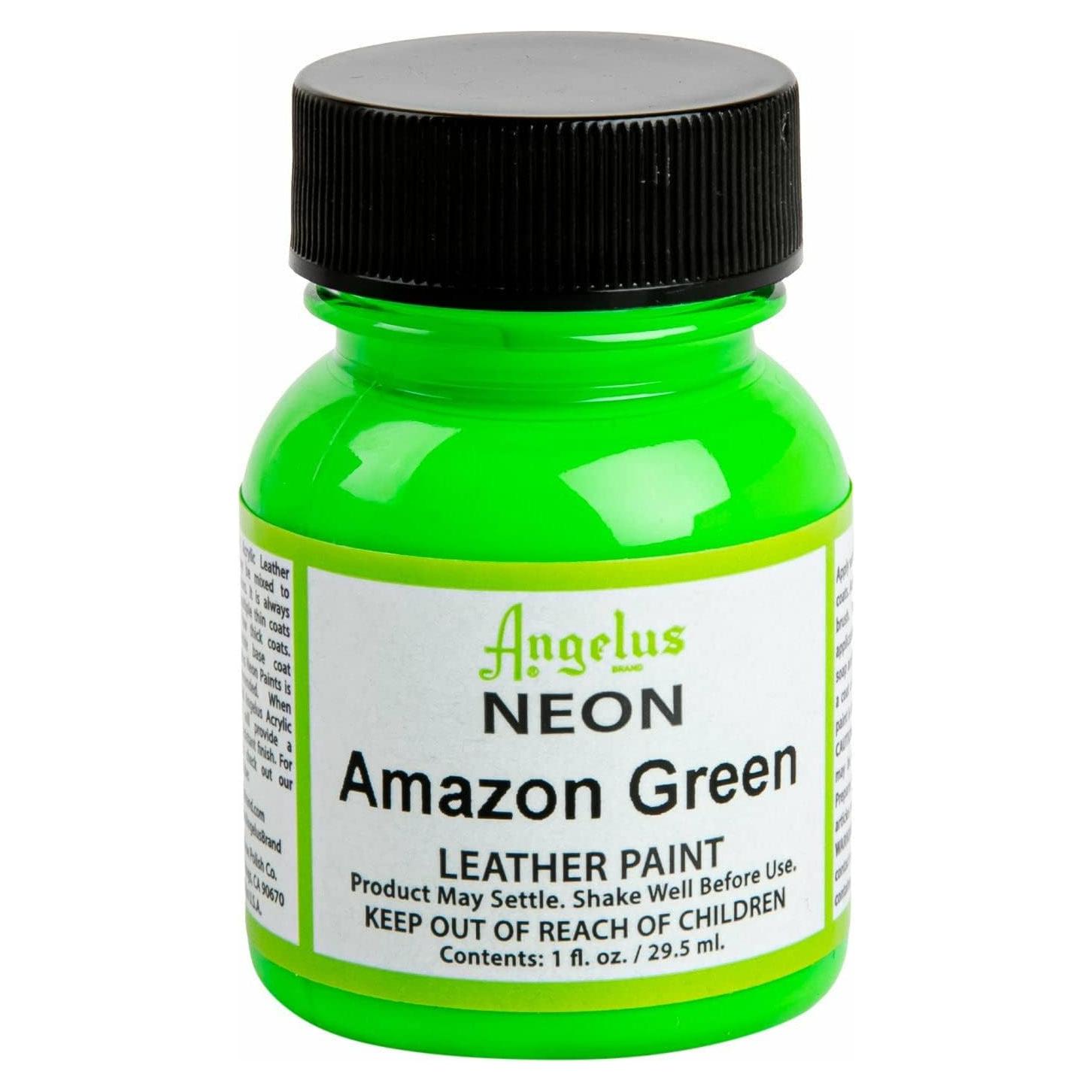 Pintura Acrílica de Cuero Neon Angelus 29.57 ml Verde Amazonia
