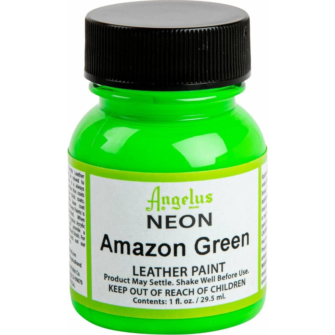 Pintura Acrílica de Cuero Neon Angelus 29.57 ml Verde Amazonia