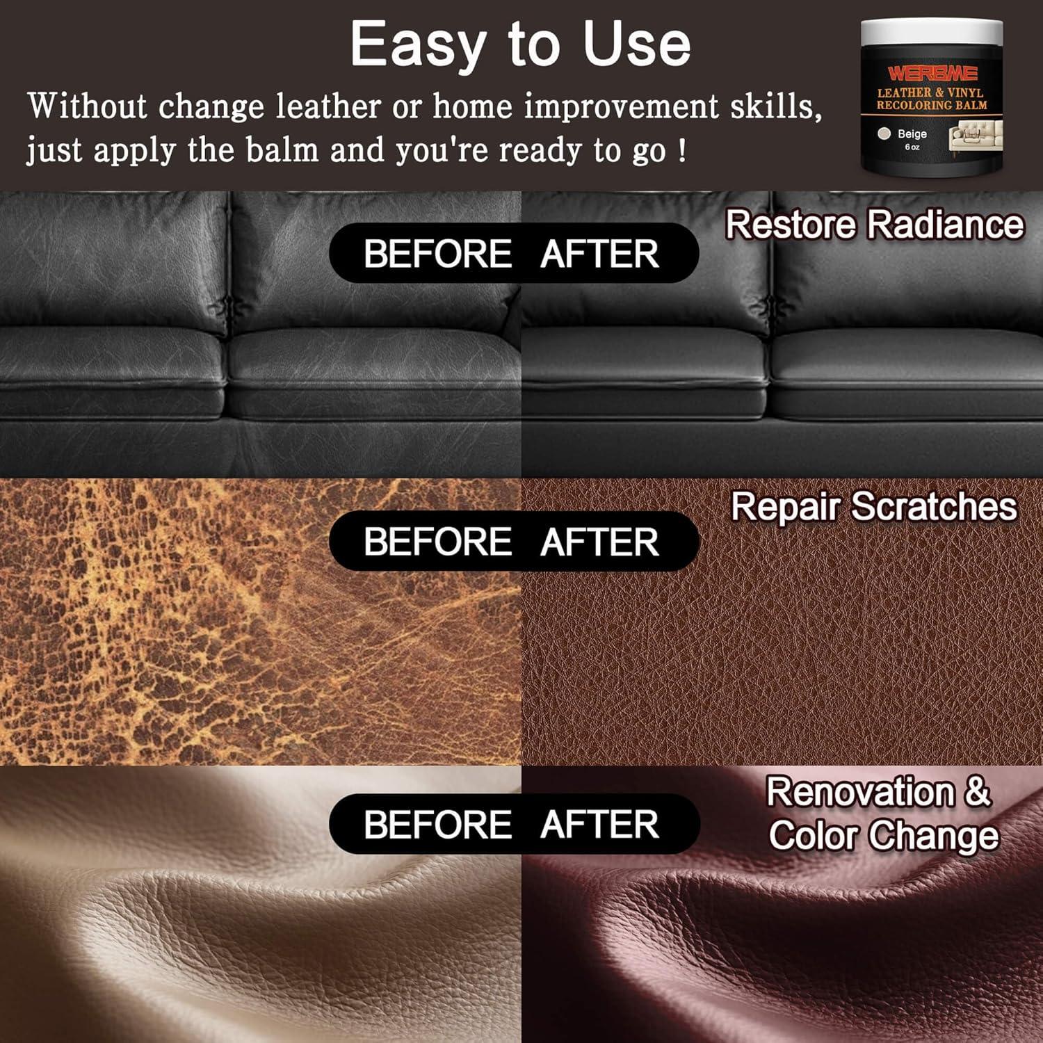 Bálsamo Restaurador de Color para Cuero WERBME Beige 220g