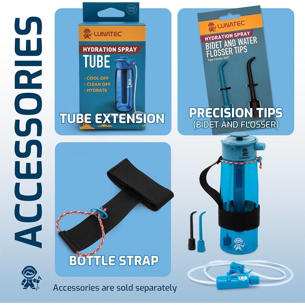 Botella de Agua Lunatec 1000ml con Spray Neblina y Ducha