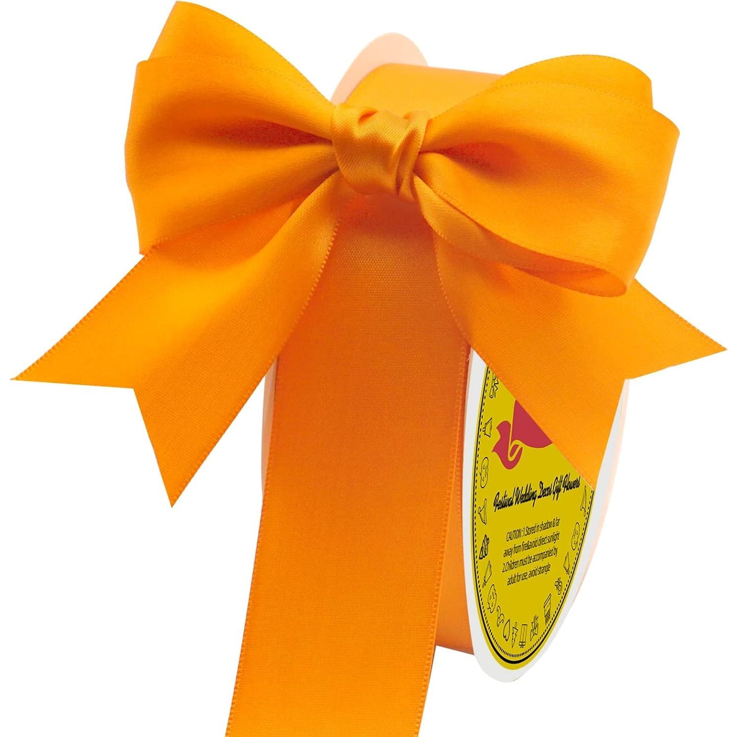 Cinta de satén naranja LEEQE 3.81 cm x 45.72 m para manualidades