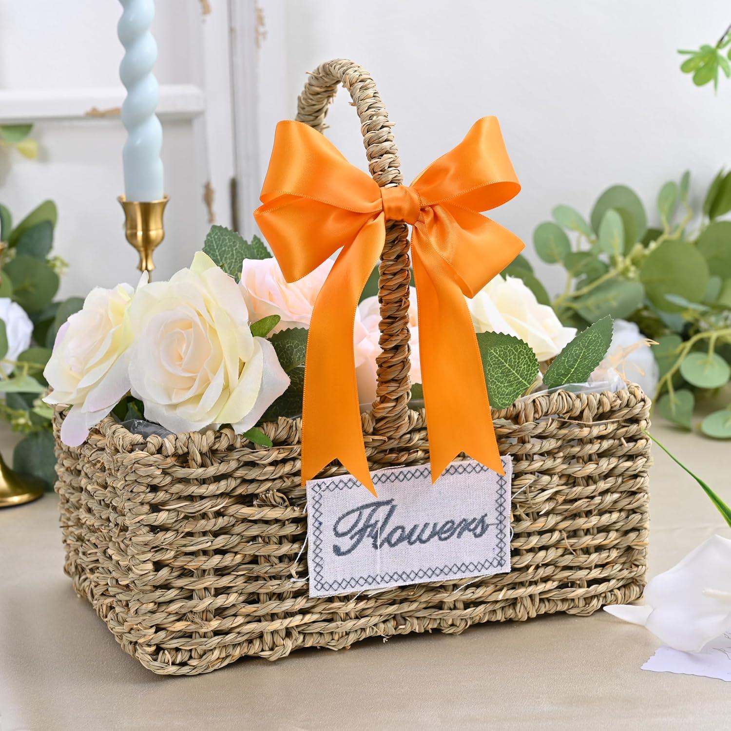 Cinta de satén naranja LEEQE 3.81 cm x 45.72 m para manualidades