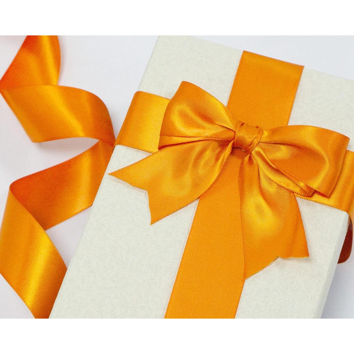 Cinta de satén naranja LEEQE 3.81 cm x 45.72 m para manualidades