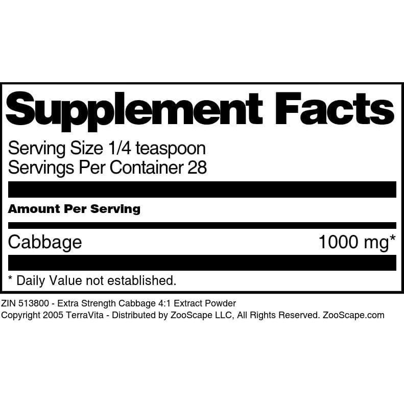 Extracto en polvo de repollo TerraVita 28.35 g - Uso medicinal
