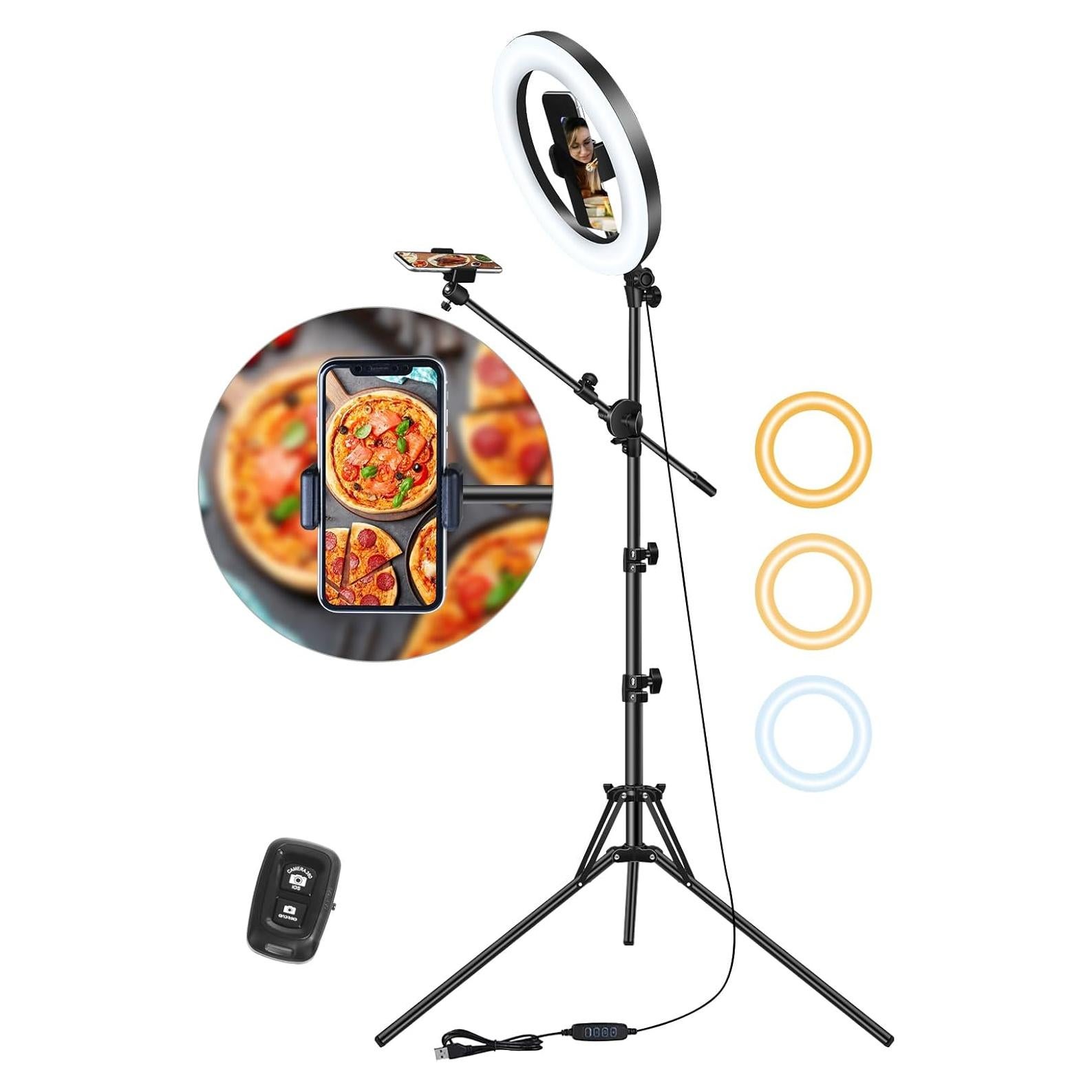 Luz de Anillo LUXSURE 10.5" con Trípode y Control Remoto