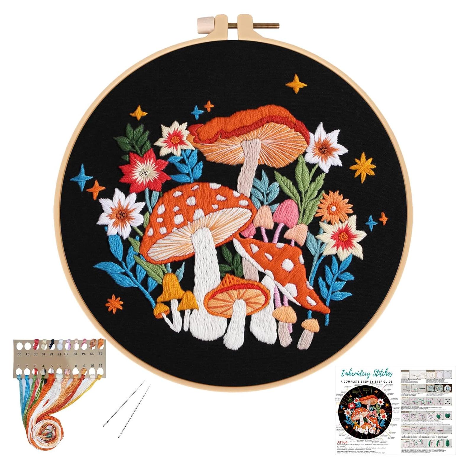 Kit de Bordado de Hongos Louise Maelys para Principiantes