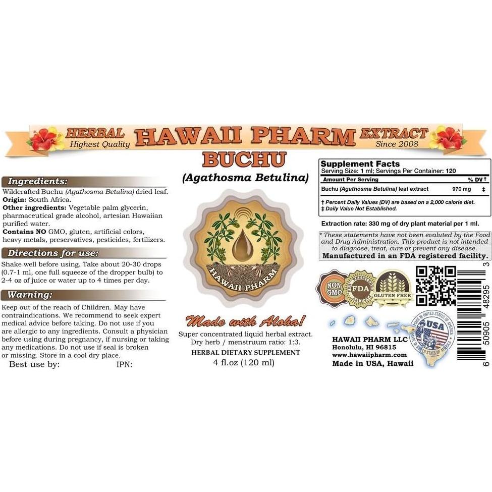 Extracto Líquido de Buchu HawaiiPharm 2x0.94 L Sin Filtrar