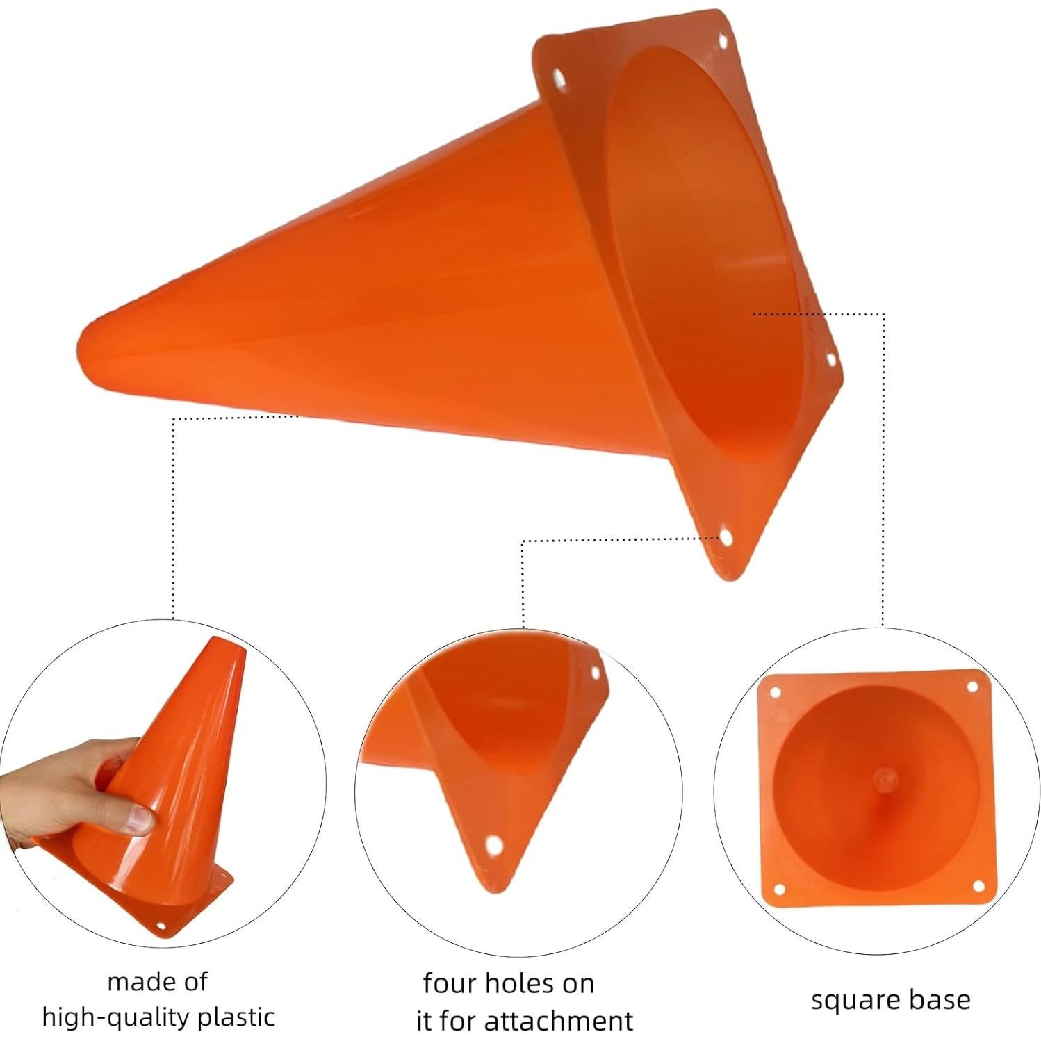 12 Conos Deportivos de Plástico Naranjas 18 cm LCPQMZGH