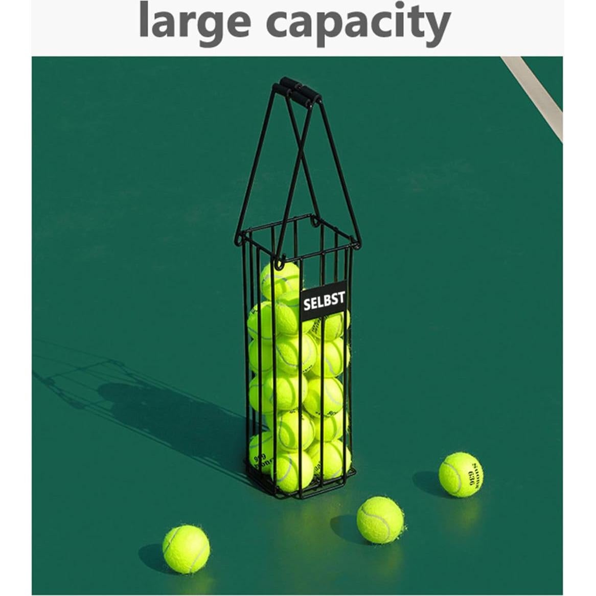 Cesta Recogedora de Pelotas de Tenis Selbst con Bolsa de Malla