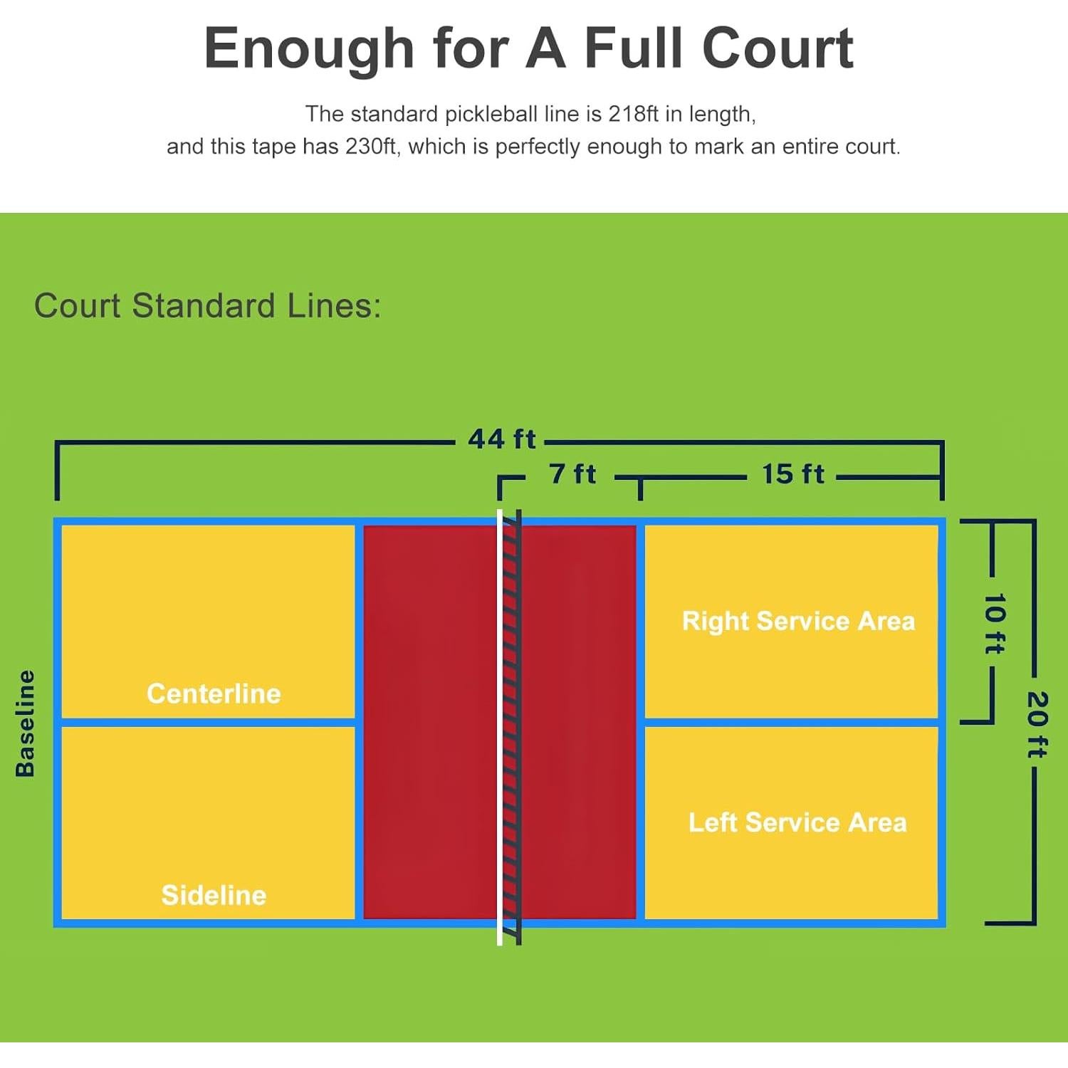 Cinta de Marcado de Cancha de Pickleball VloEssic 70.1m Azul