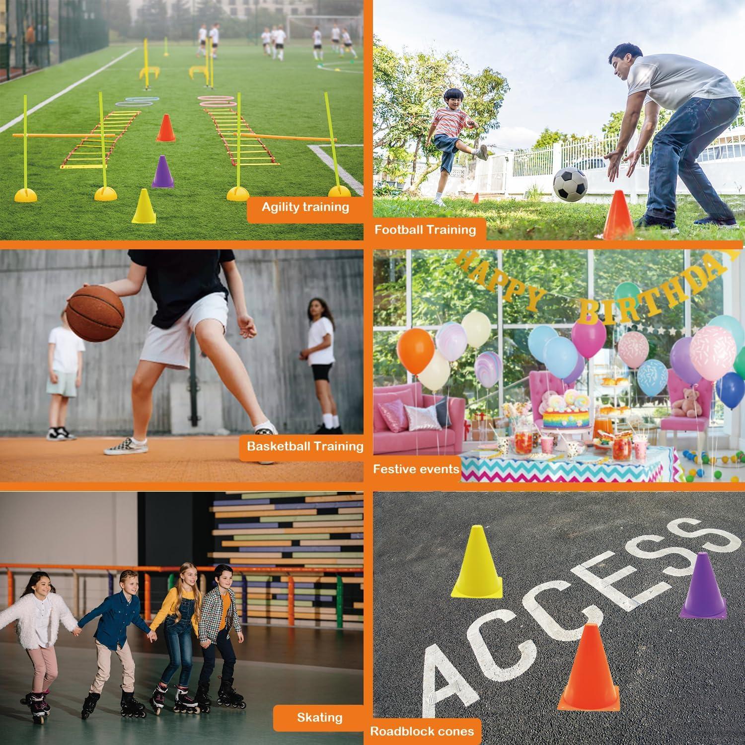 Conos de Fútbol Tialero 12 Pcs 7" (17.78 cm) Multicolor